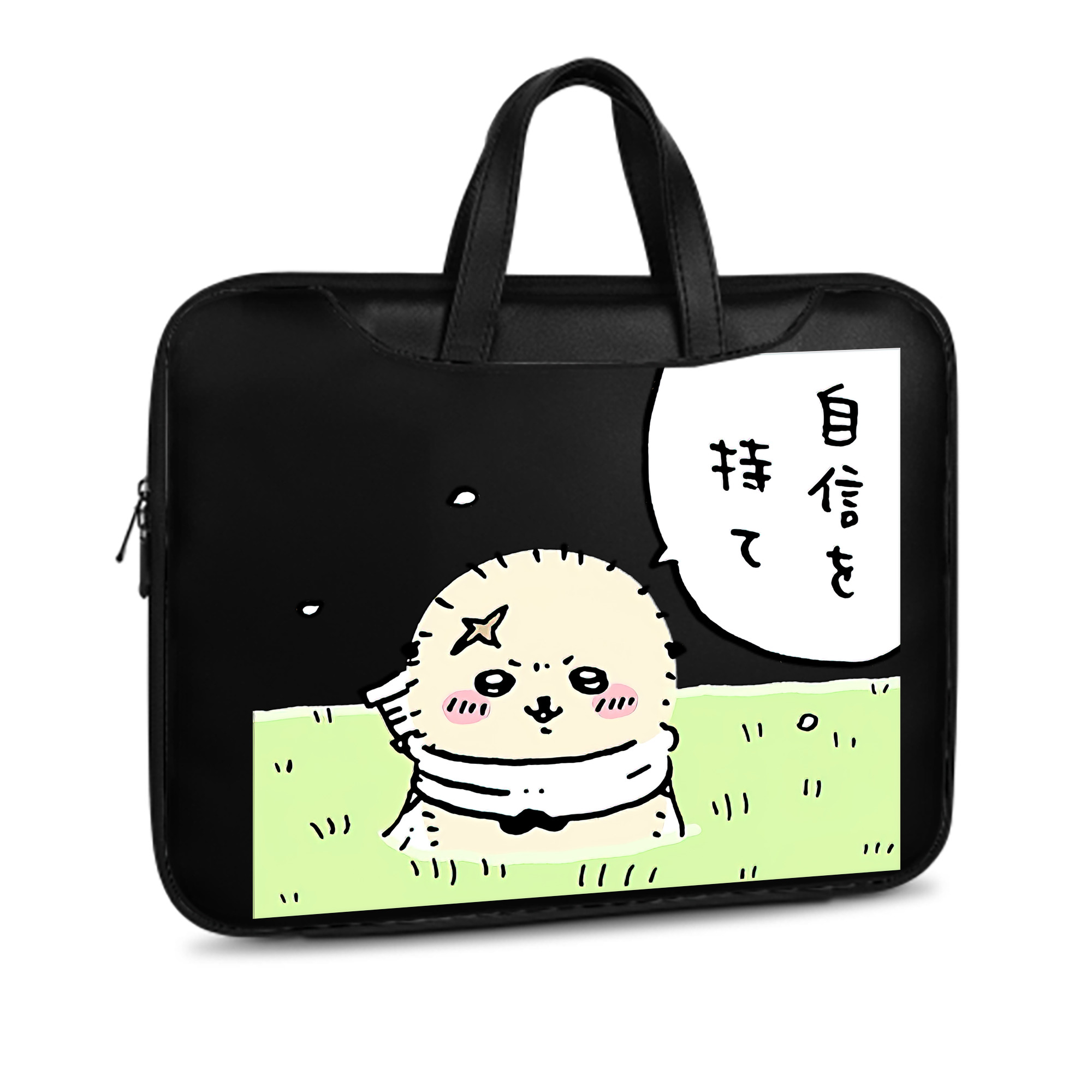 （画像用） ちいかわ ラッコ Chii-kawa Sea otter レザーラップトップバッグ　ノートパソコンケース