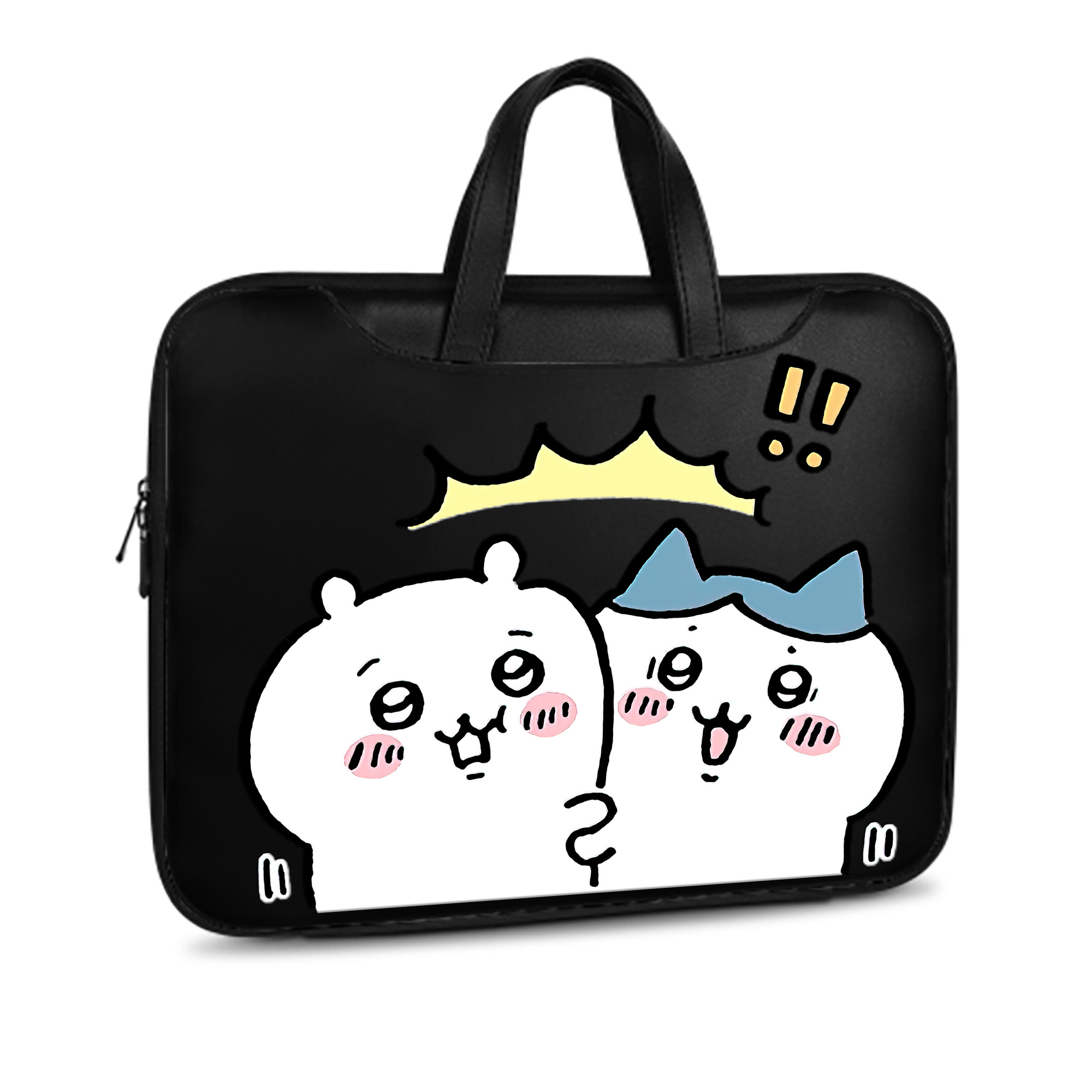 （画像用） ちいかわ ハチワレ Chii-kawa hachiware レザーラップトップバッグ　ノートパソコンケース