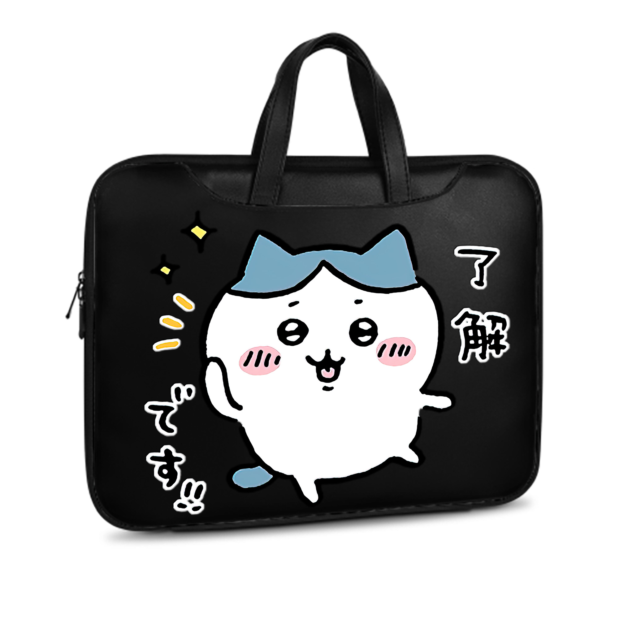 （画像用） ちいかわ ハチワレ Chii-kawa hachiware レザーラップトップバッグ　ノートパソコンケース