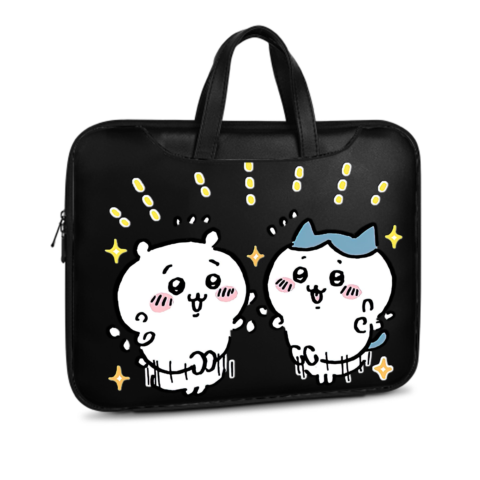 （画像用） ちいかわ ハチワレ Chii-kawa hachiware レザーラップトップバッグ　ノートパソコンケース