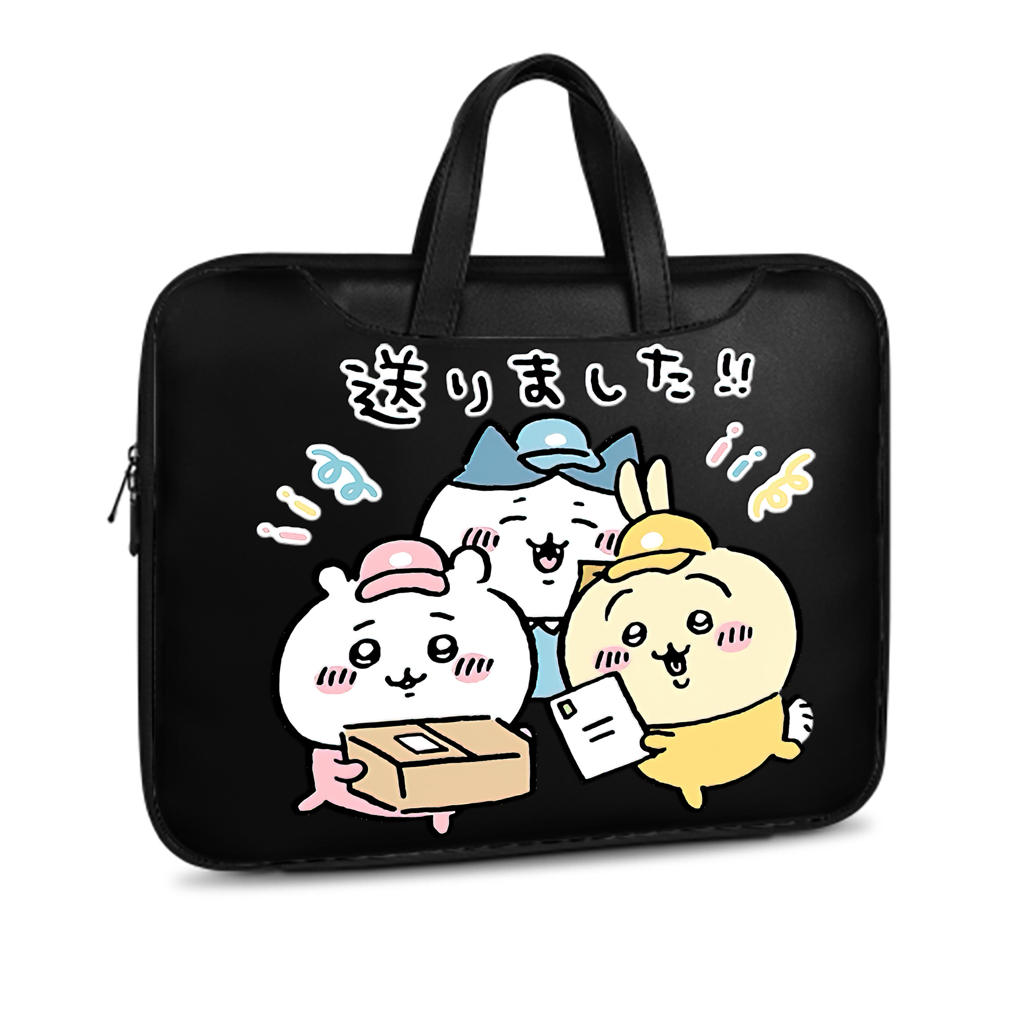 （画像用） ちいかわ ハチワレ Chii-kawa hachiware レザーラップトップバッグ　ノートパソコンケース