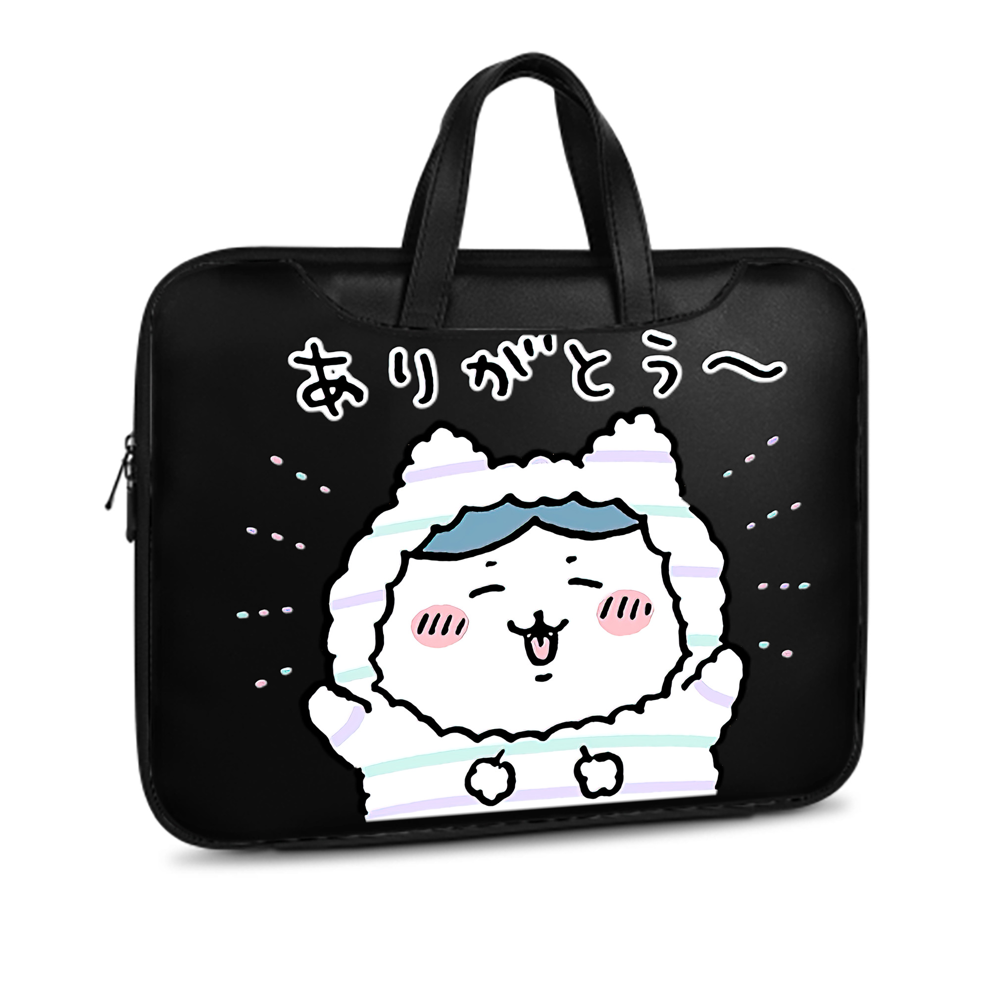 （画像用） ちいかわ ハチワレ Chii-kawa hachiware レザーラップトップバッグ　ノートパソコンケース