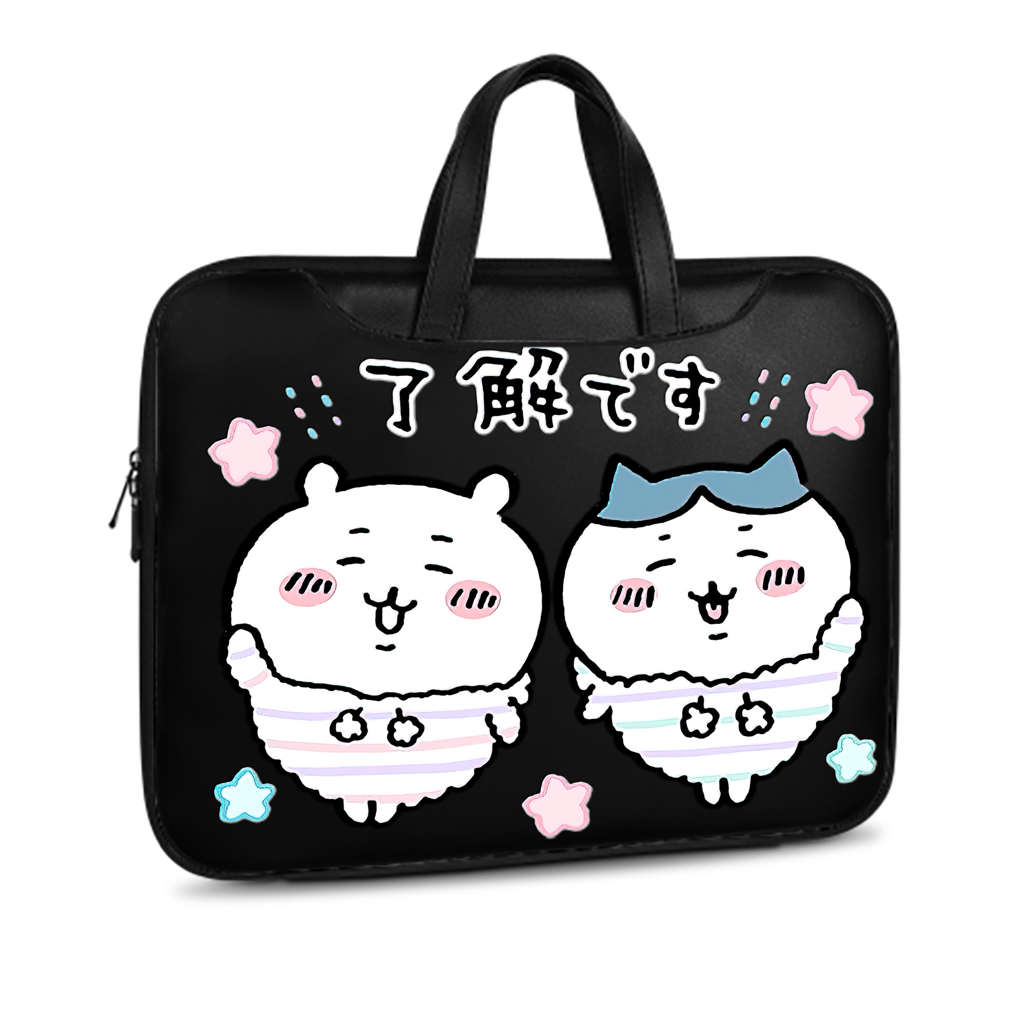 （画像用） ちいかわ ハチワレ Chii-kawa hachiware レザーラップトップバッグ　ノートパソコンケース