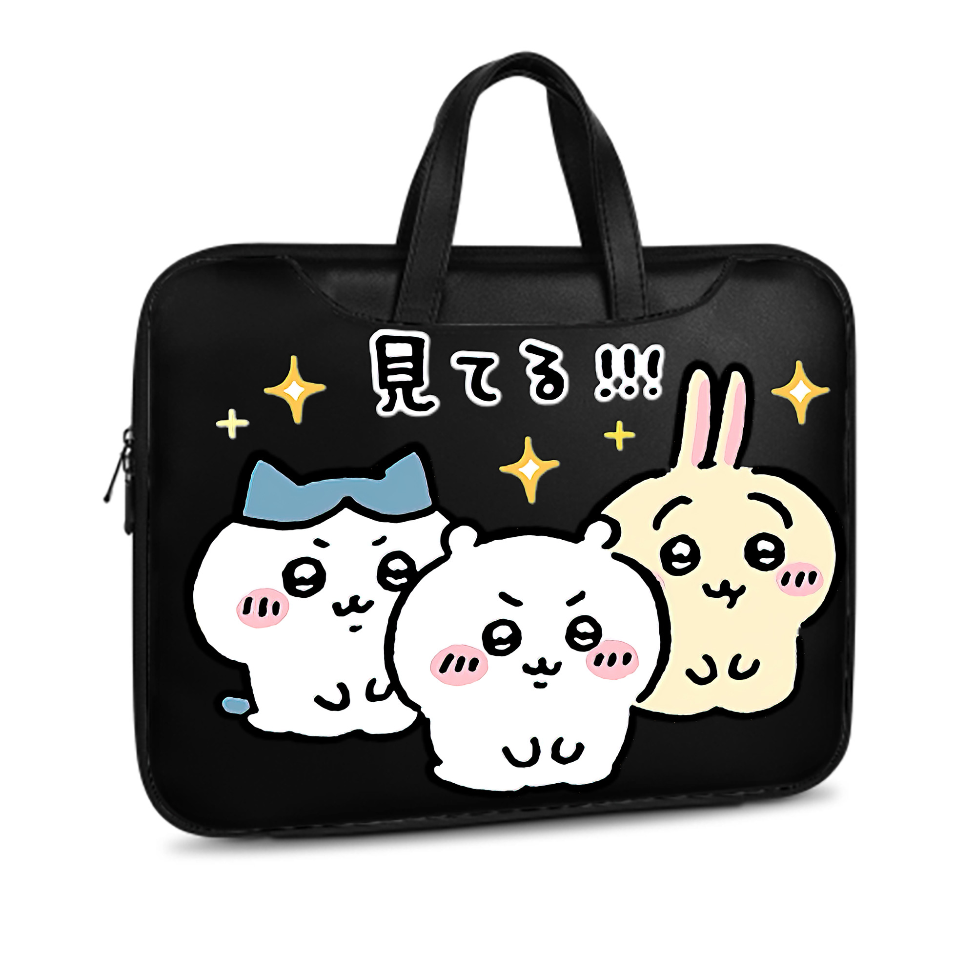 （画像用） ちいかわ ハチワレ Chii-kawa hachiware レザーラップトップバッグ　ノートパソコンケース