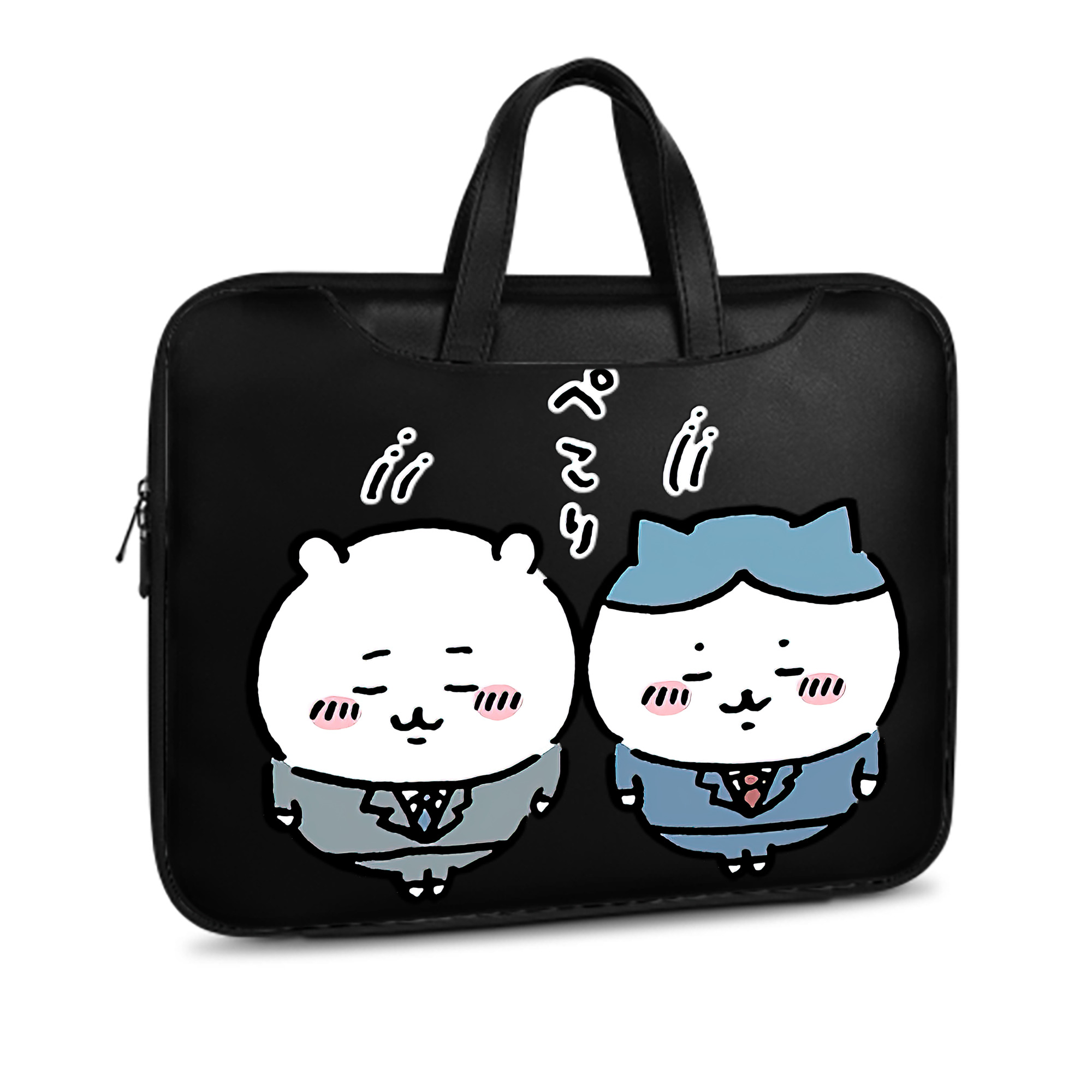 （画像用） ちいかわ ハチワレ Chii-kawa hachiware レザーラップトップバッグ　ノートパソコンケース