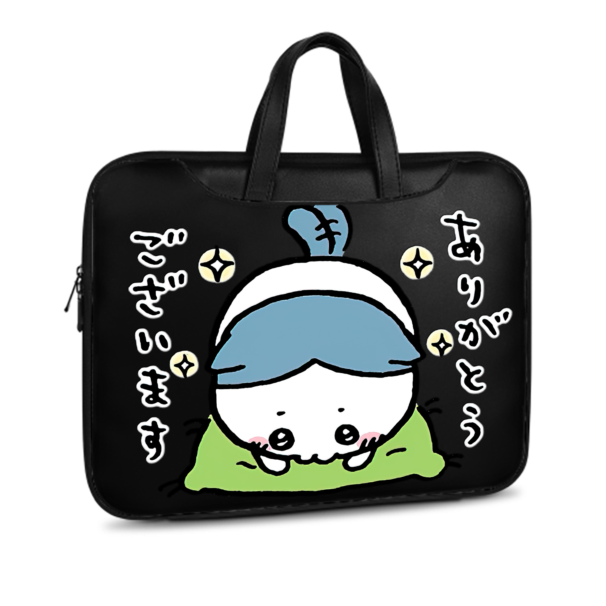 （画像用） ちいかわ ハチワレ Chii-kawa hachiware レザーラップトップバッグ　ノートパソコンケース