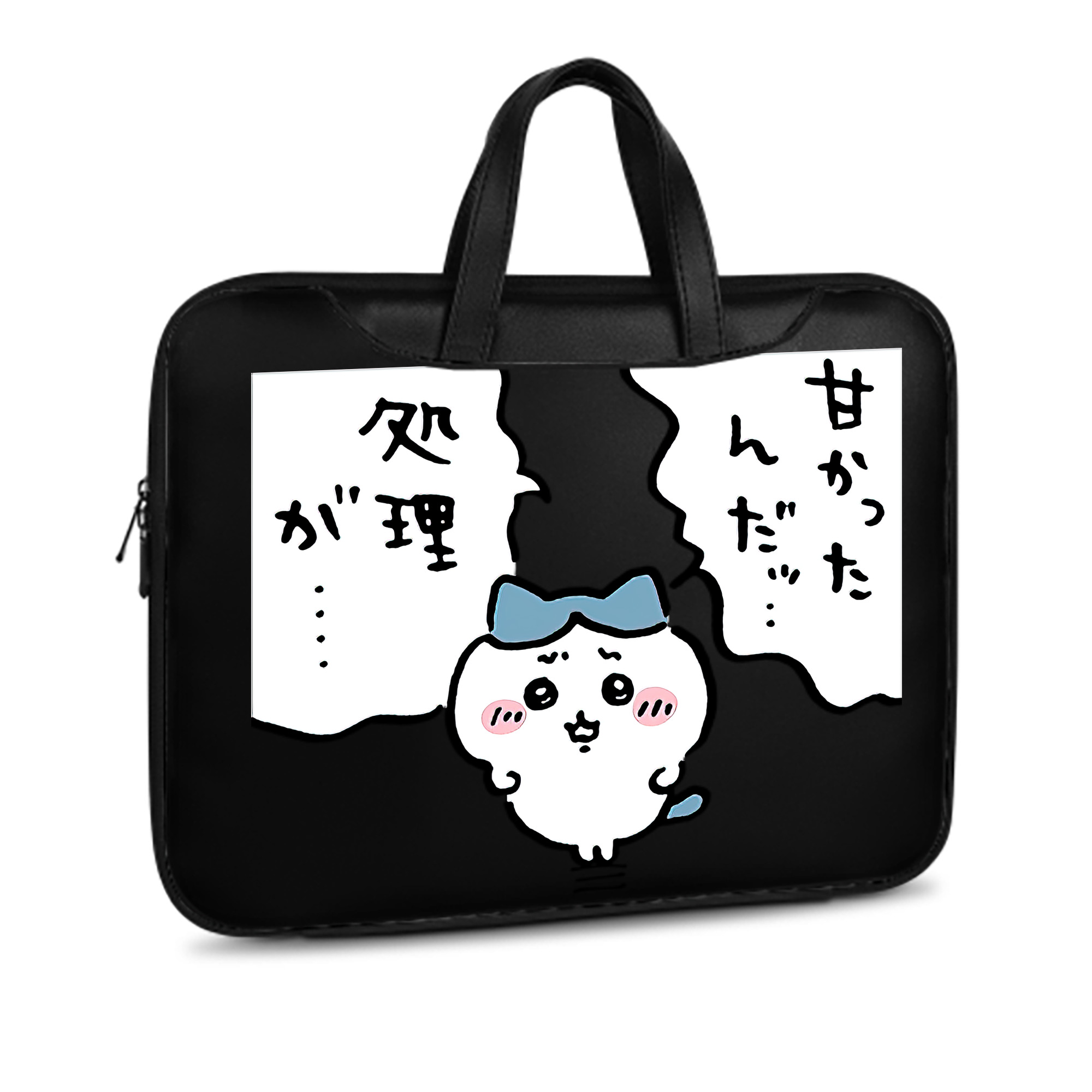 （画像用） ちいかわ ハチワレ Chii-kawa hachiware レザーラップトップバッグ　ノートパソコンケース