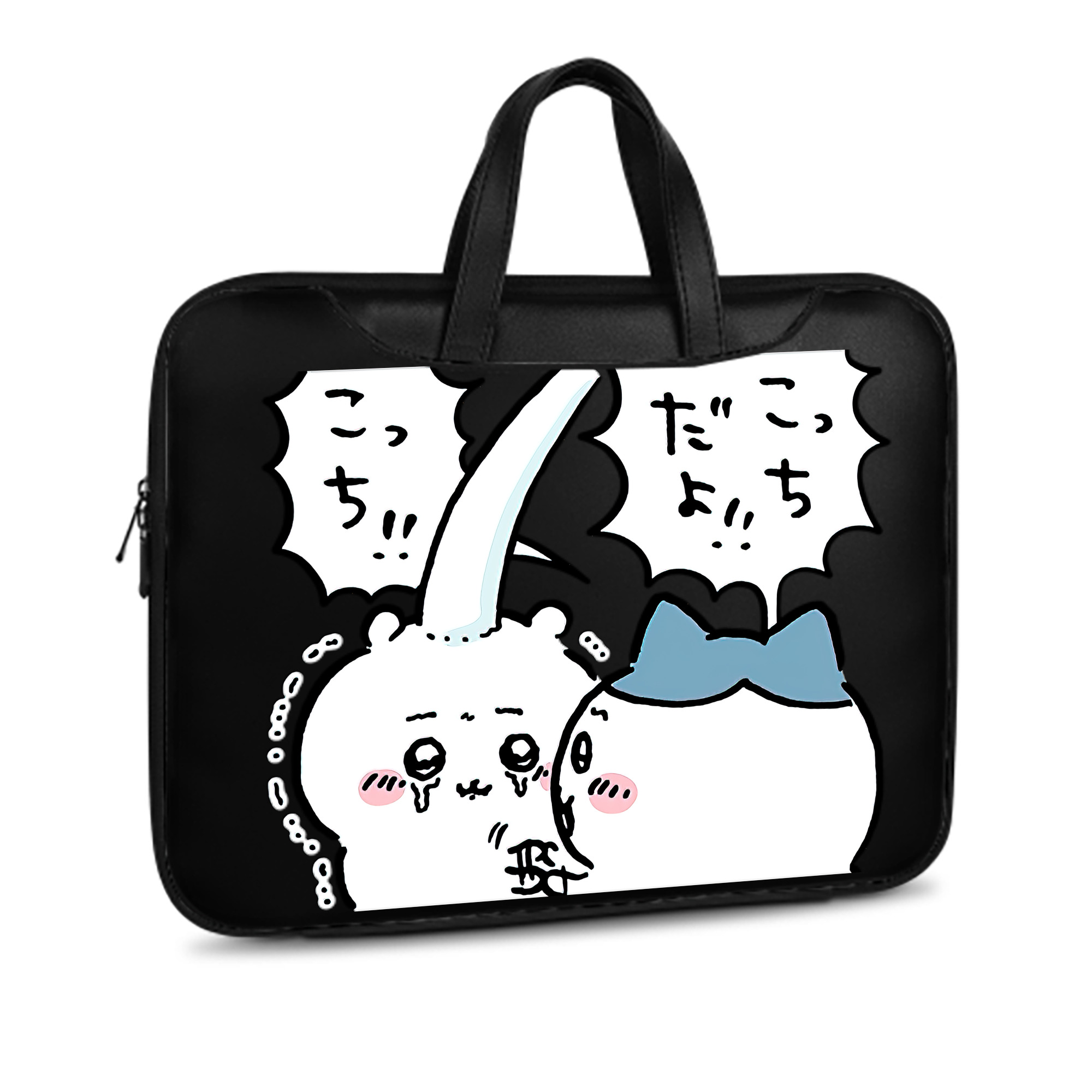 （画像用） ちいかわ ハチワレ Chii-kawa hachiware レザーラップトップバッグ　ノートパソコンケース