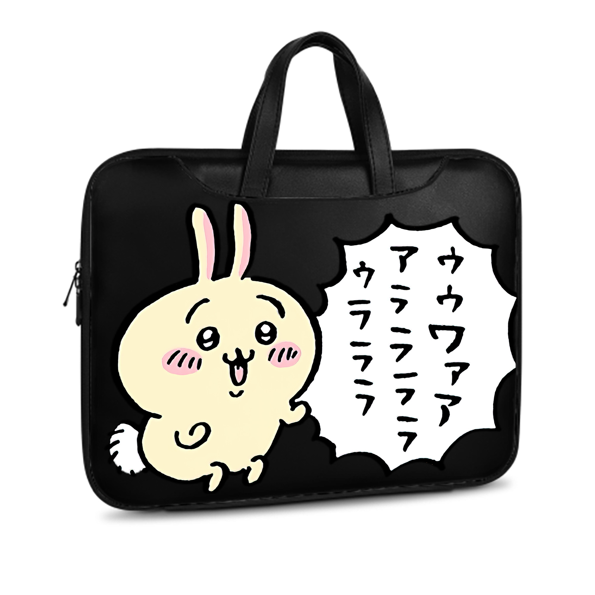 （画像用） ちいかわ うさぎ Chii-kawa usagi レザーラップトップバッグ　ノートパソコンケース