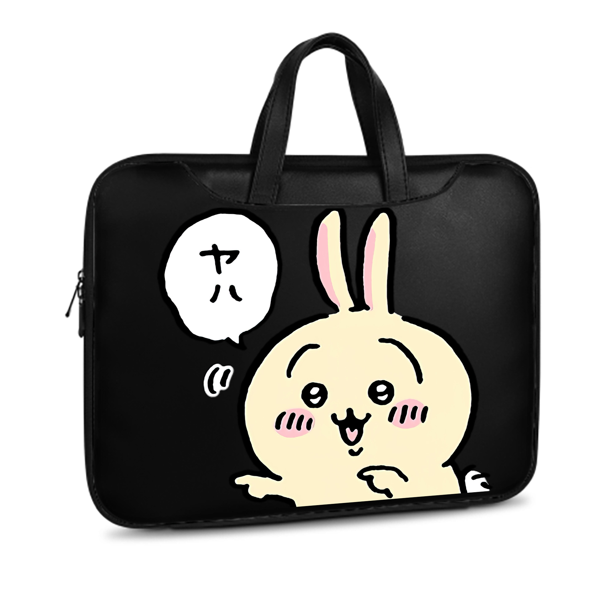 （画像用） ちいかわ うさぎ Chii-kawa usagi レザーラップトップバッグ　ノートパソコンケース
