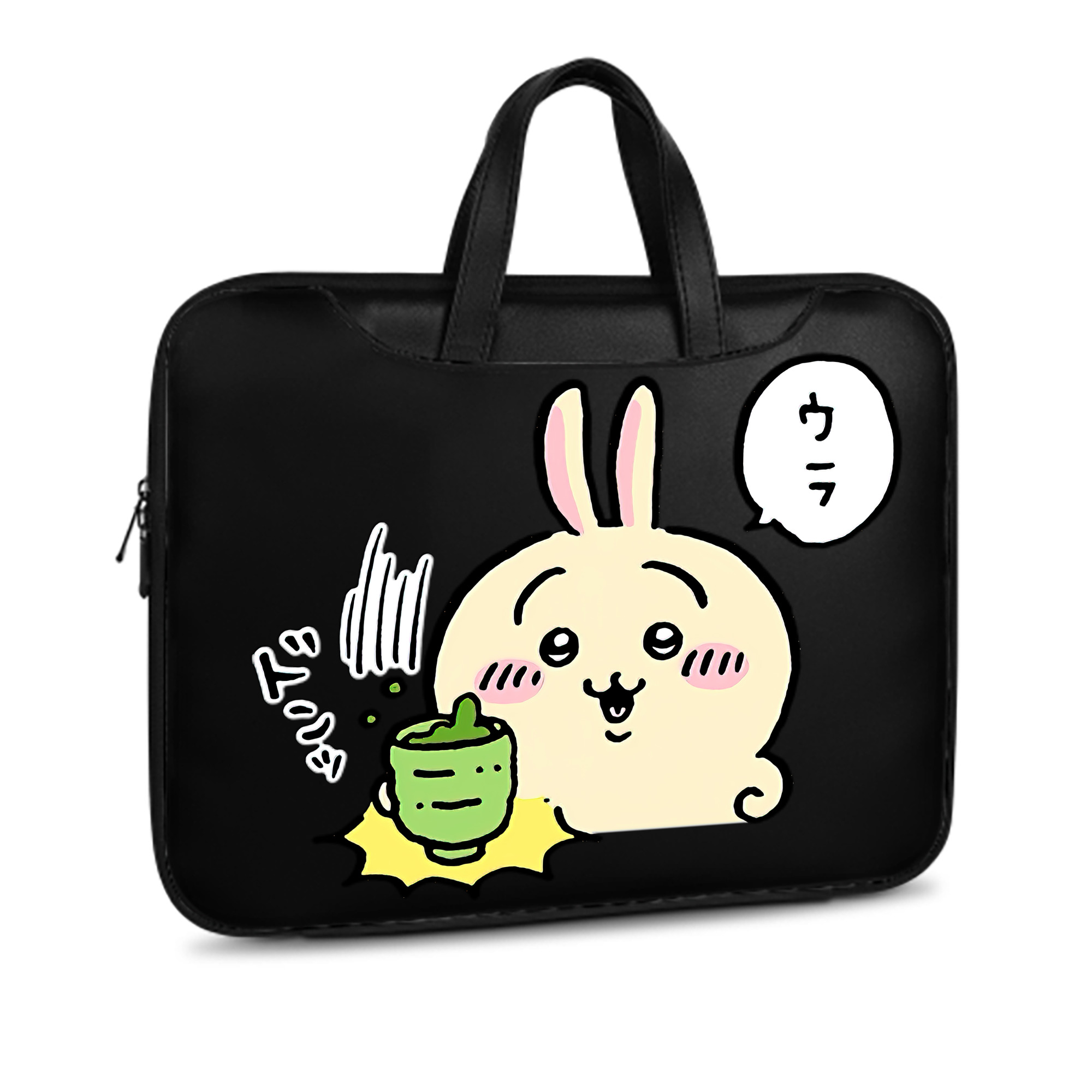 （画像用） ちいかわ うさぎ Chii-kawa usagi レザーラップトップバッグ　ノートパソコンケース