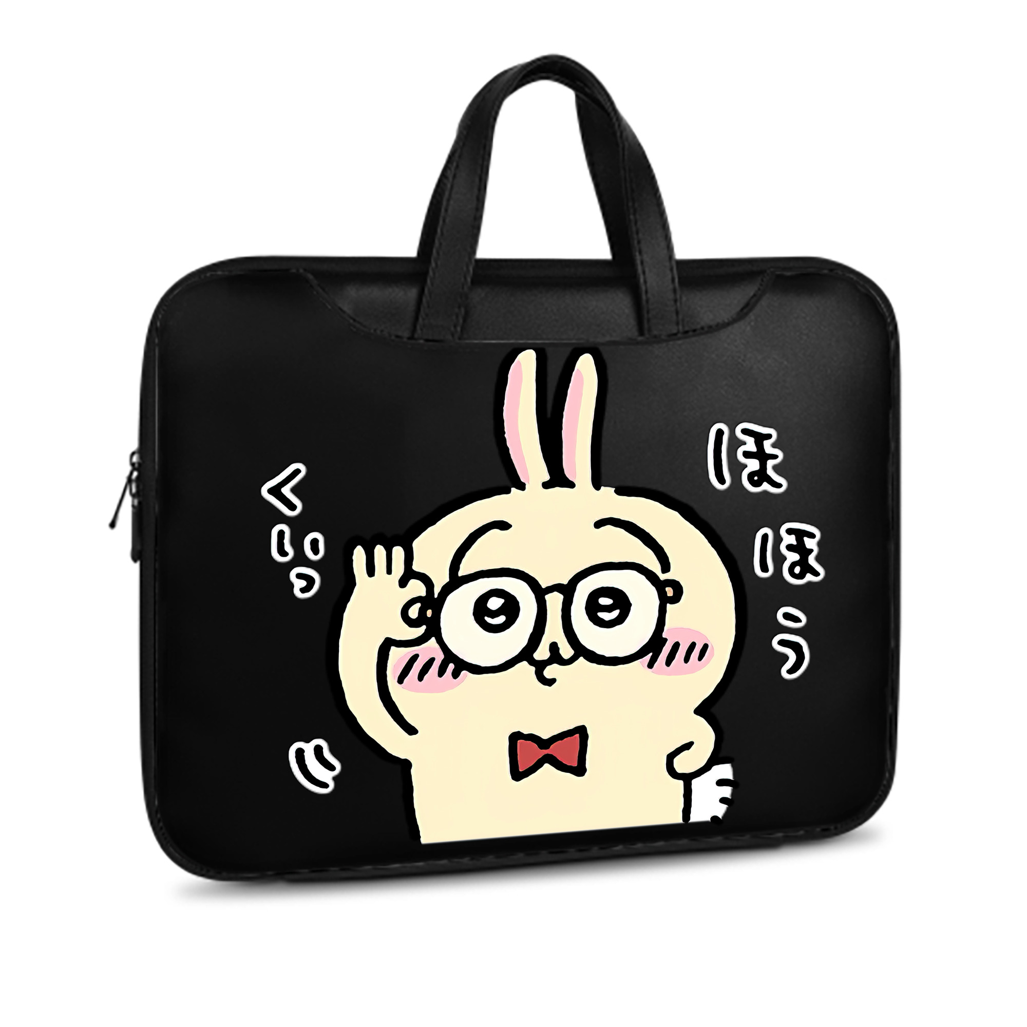 （画像用） ちいかわ うさぎ Chii-kawa usagi レザーラップトップバッグ　ノートパソコンケース