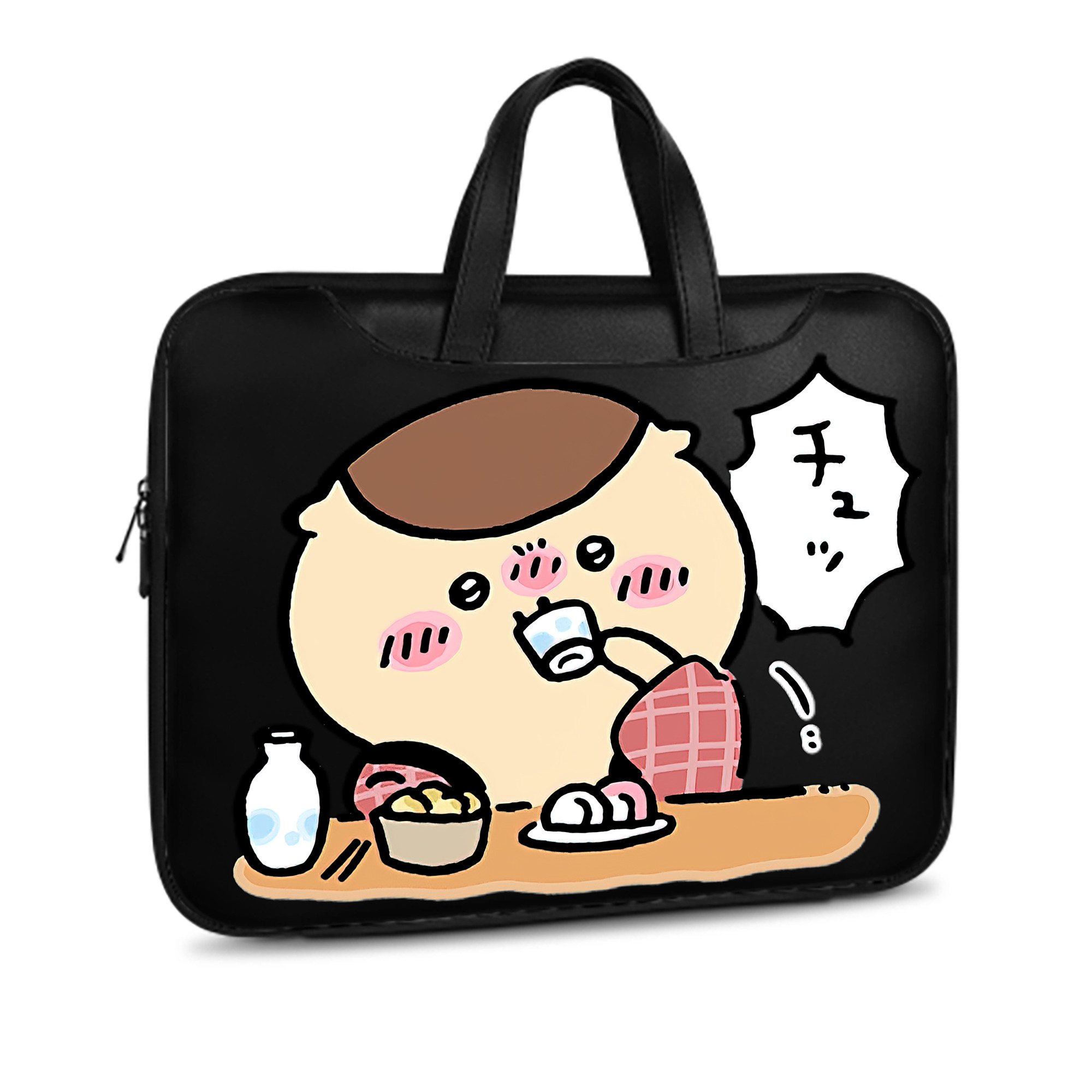 （画像用） ちいかわ くりまんじゅう Chii-kawa kuri manjū レザーラップトップバッグ　ノートパソコンケース