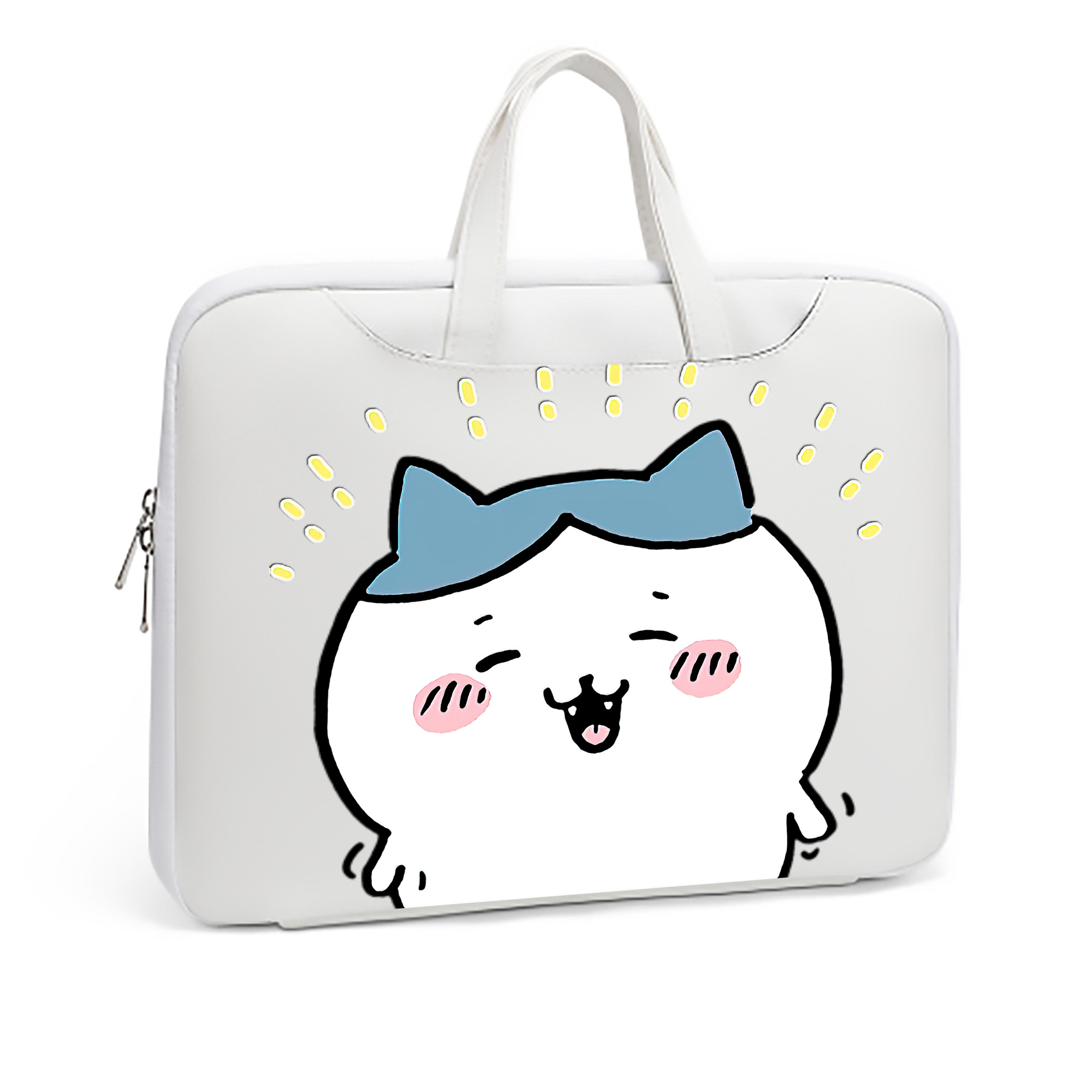 （画像用） ちいかわ ハチワレ Chii-kawa hachiware レザーラップトップバッグ　ノートパソコンケース