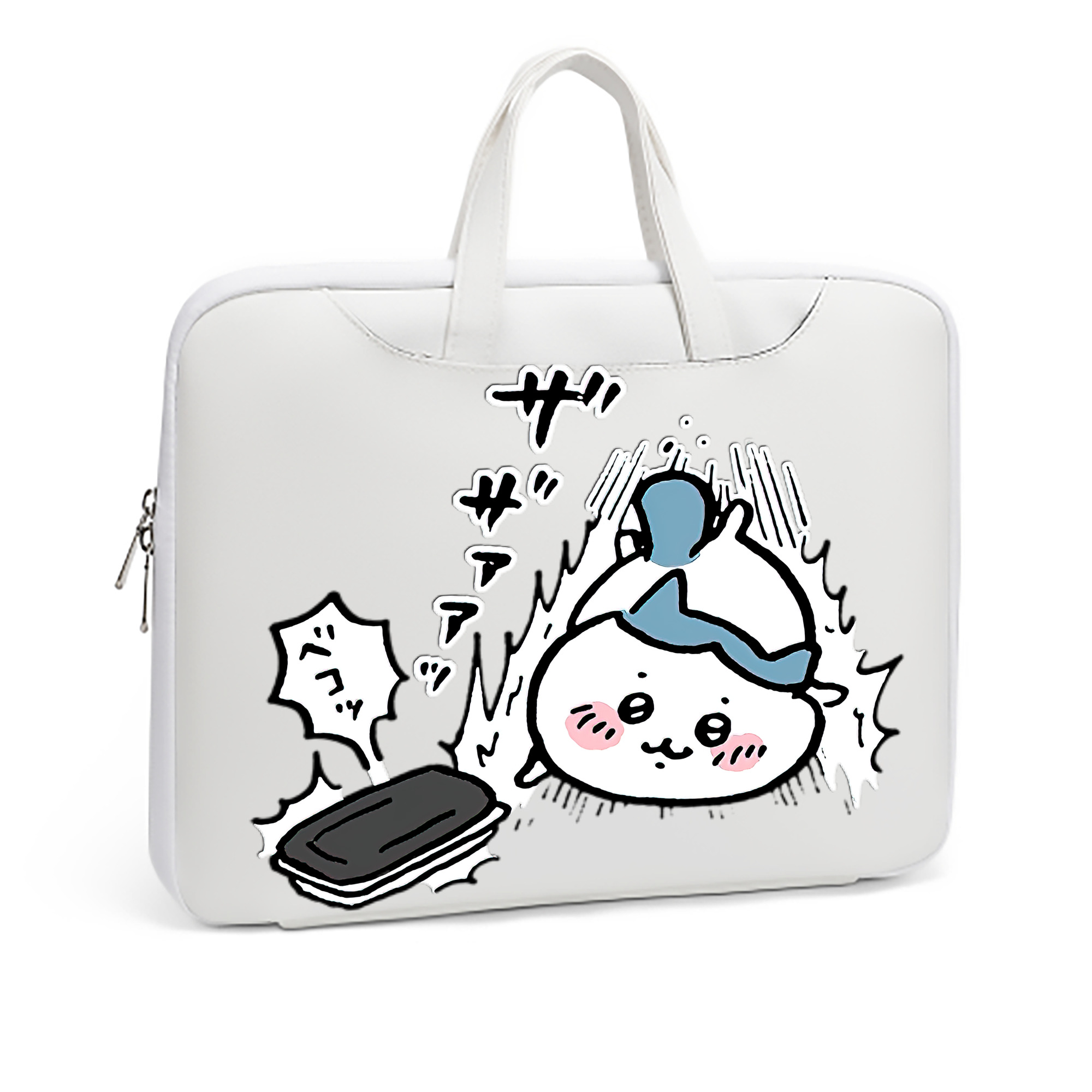（画像用） ちいかわ ハチワレ Chii-kawa hachiware レザーラップトップバッグ　ノートパソコンケース