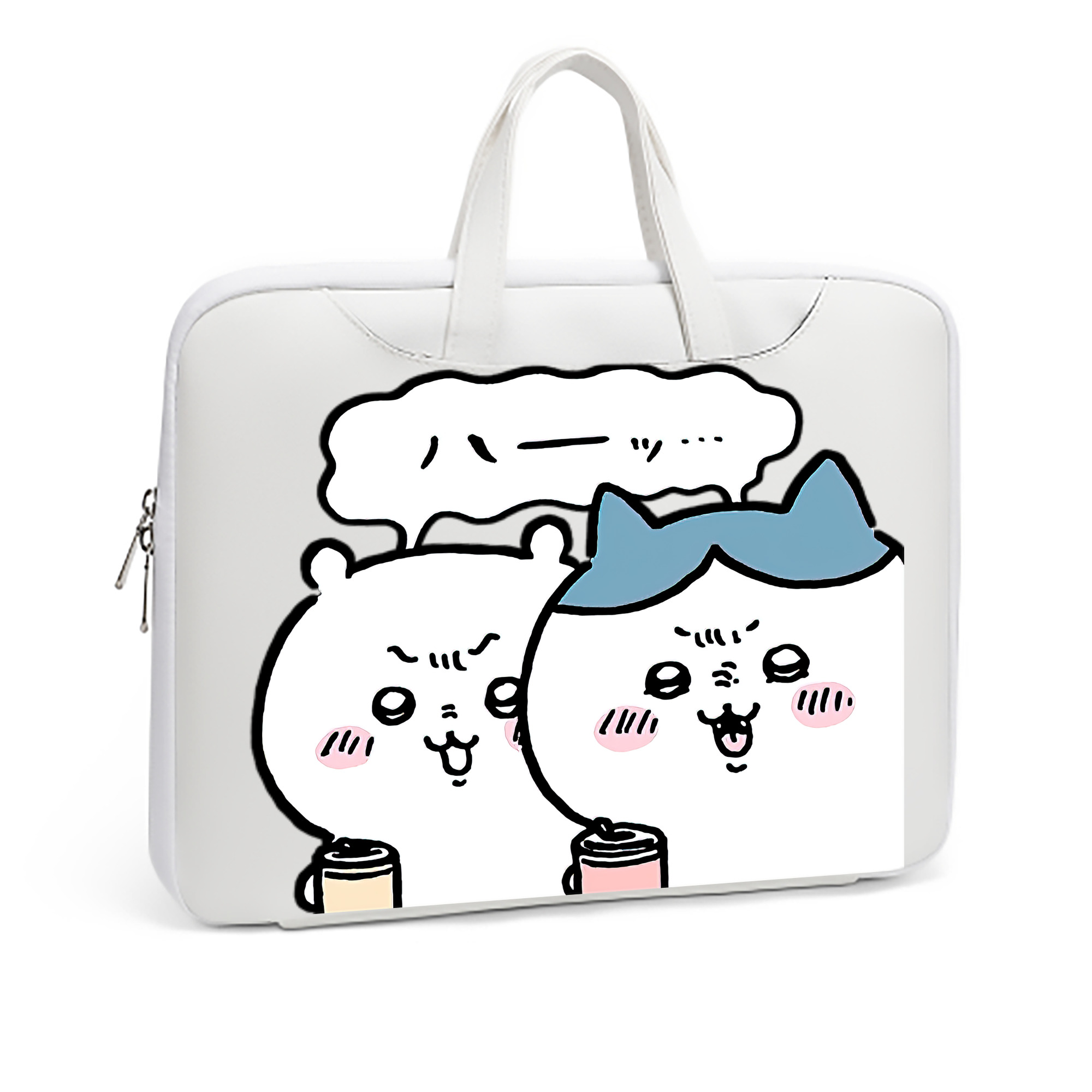 （画像用） ちいかわ ハチワレ Chii-kawa hachiware レザーラップトップバッグ　ノートパソコンケース
