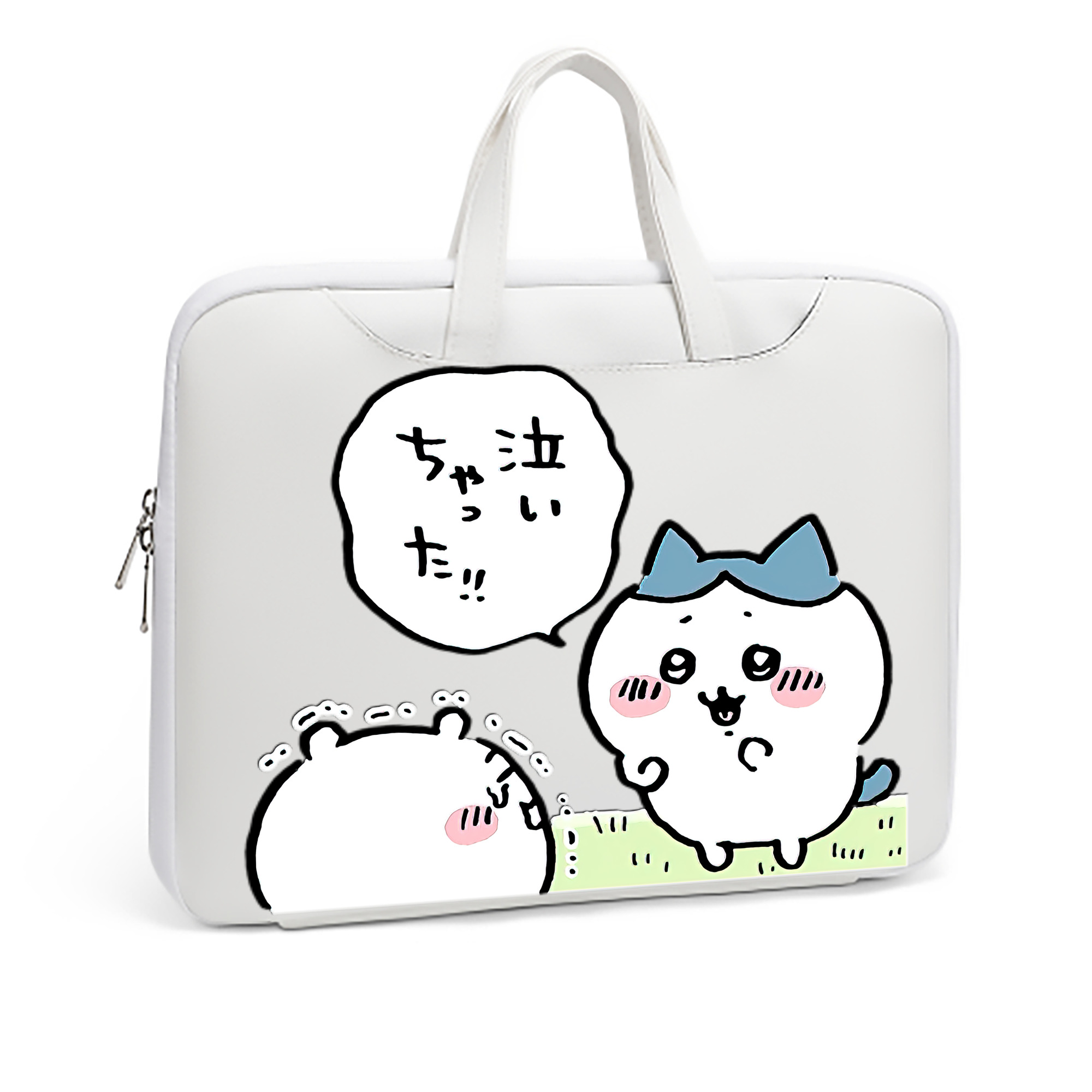 （画像用） ちいかわ ハチワレ Chii-kawa hachiware レザーラップトップバッグ　ノートパソコンケース