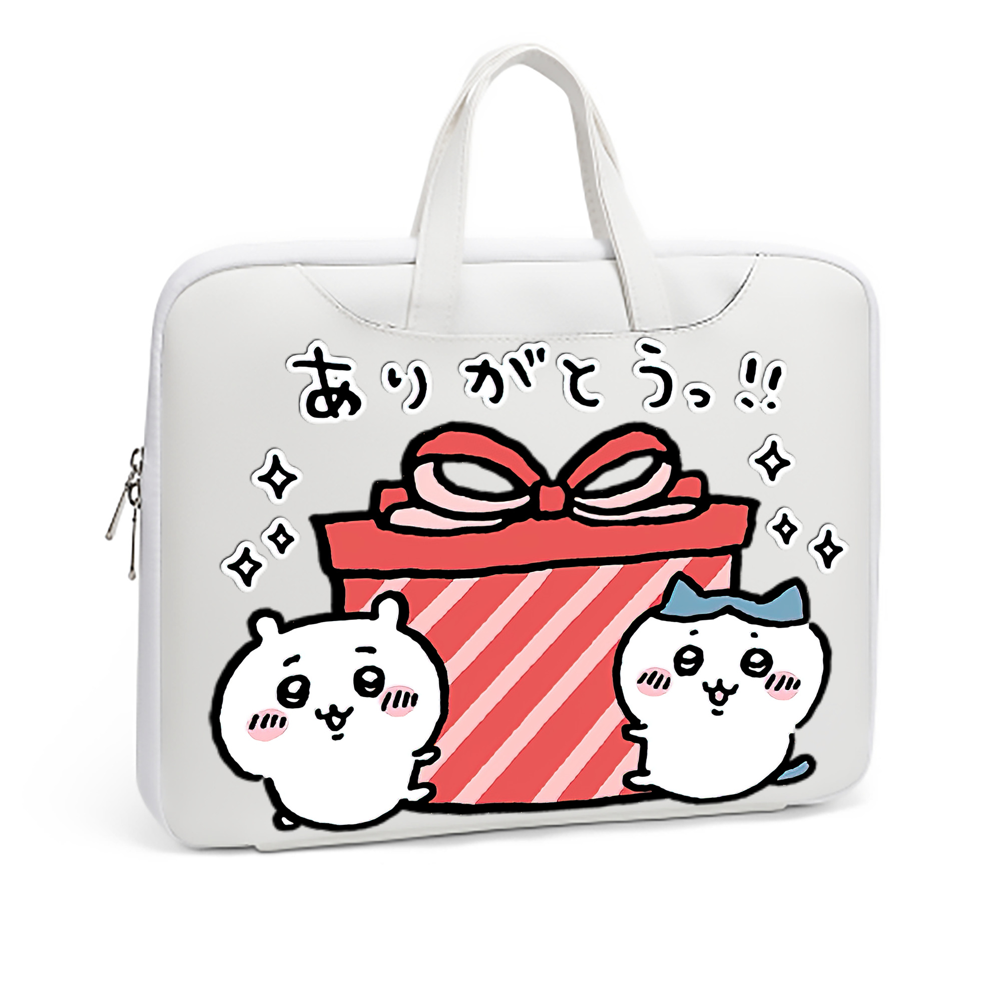 （画像用） ちいかわ ハチワレ Chii-kawa hachiware レザーラップトップバッグ　ノートパソコンケース