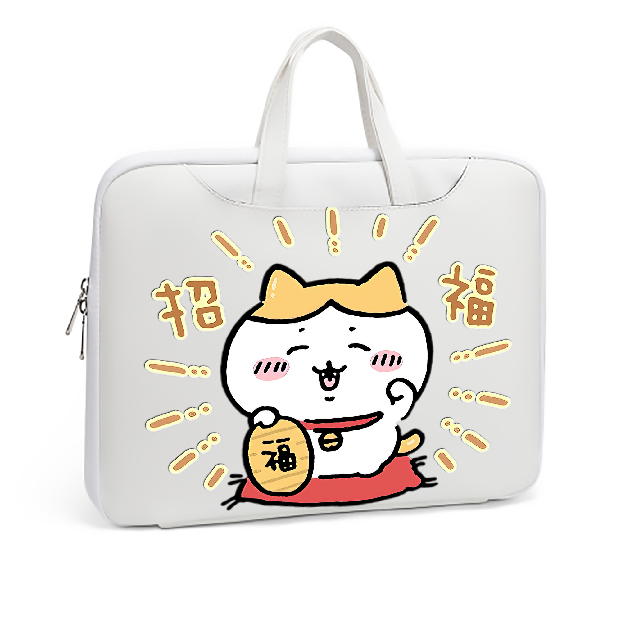 （画像用） ちいかわ ハチワレ Chii-kawa hachiware レザーラップトップバッグ　ノートパソコンケース