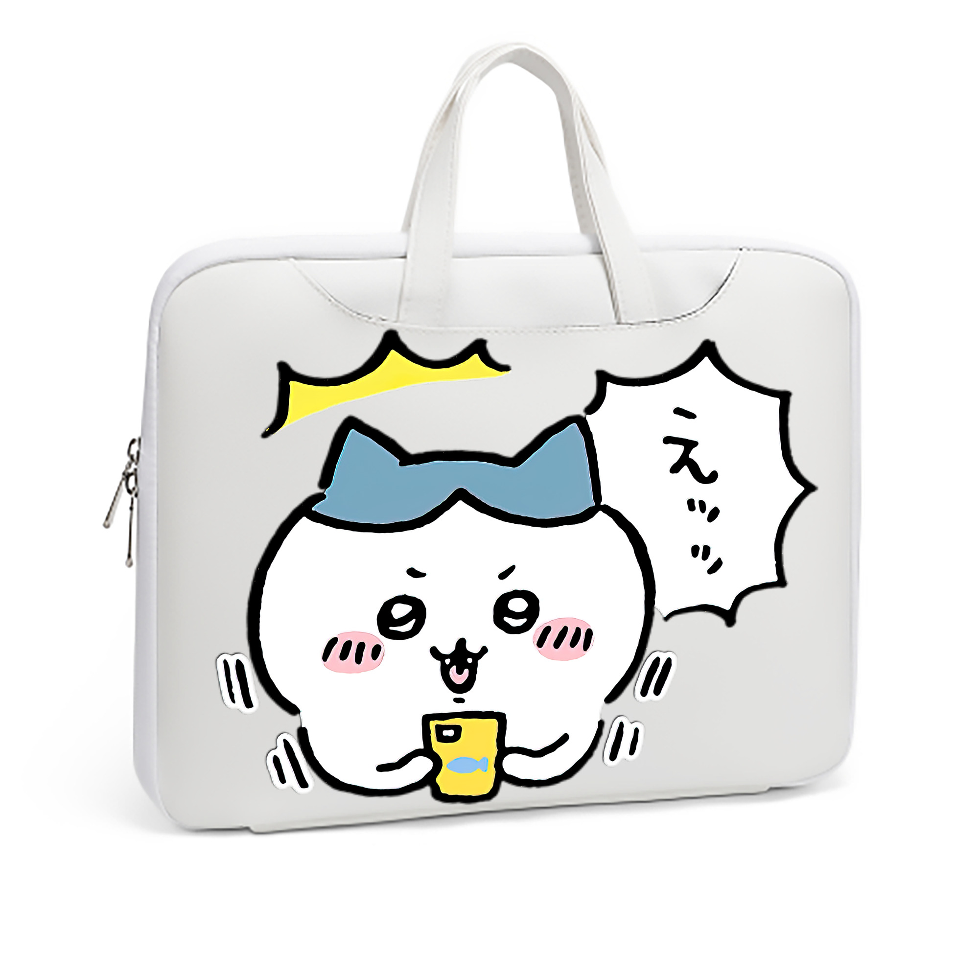 （画像用） ちいかわ ハチワレ Chii-kawa hachiware レザーラップトップバッグ　ノートパソコンケース