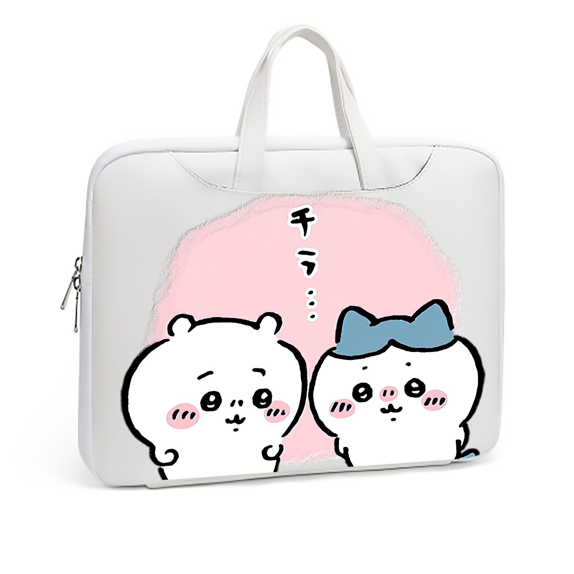 （画像用） ちいかわ ハチワレ Chii-kawa hachiware レザーラップトップバッグ　ノートパソコンケース