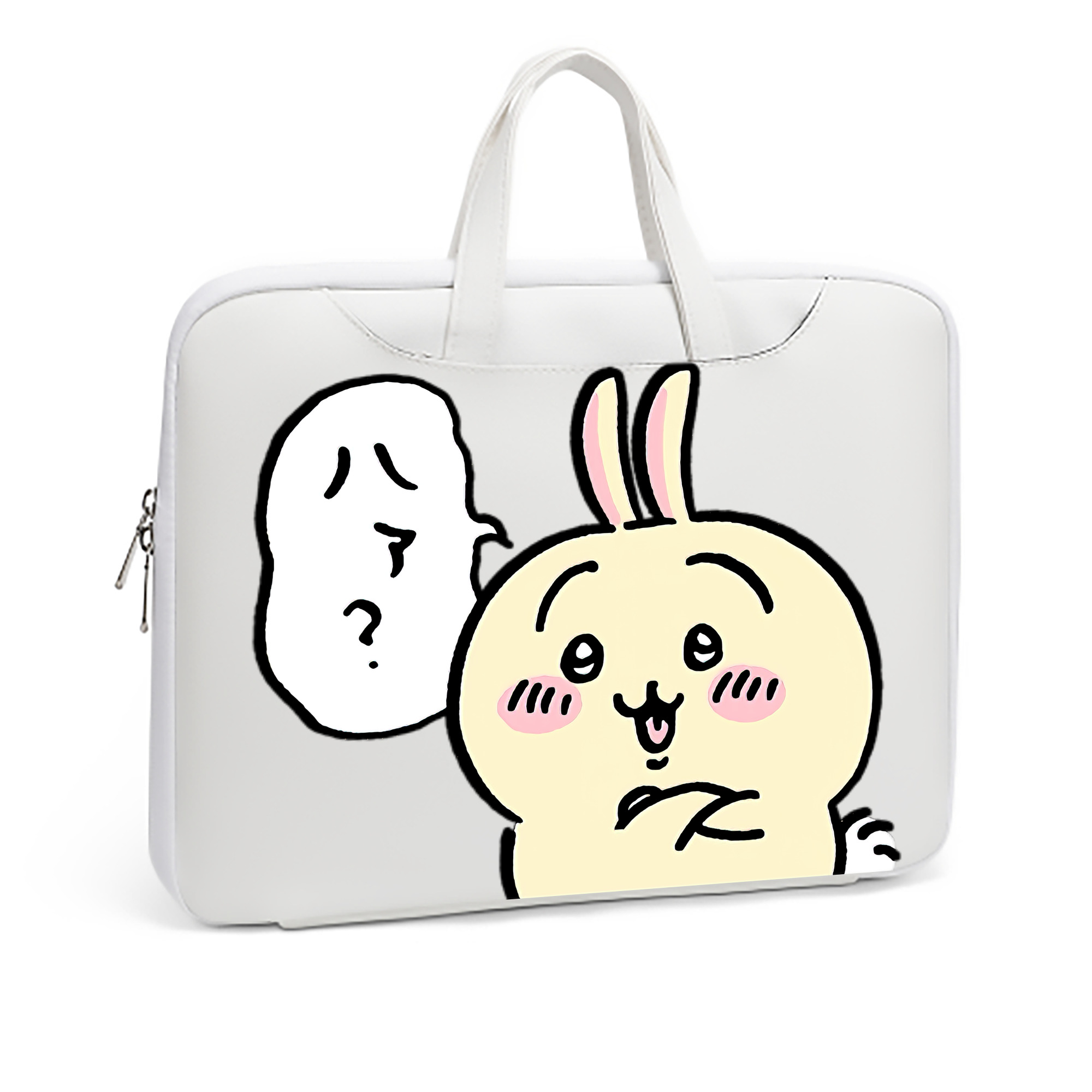 （画像用） ちいかわ うさぎ Chii-kawa usagi レザーラップトップバッグ　ノートパソコンケース