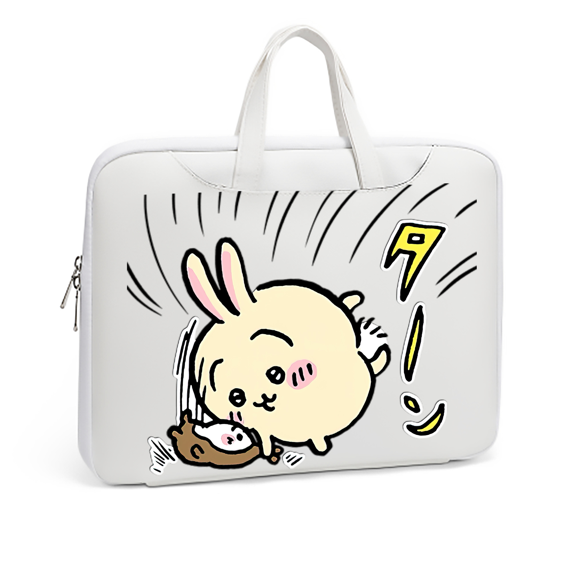 （画像用） ちいかわ うさぎ Chii-kawa usagi レザーラップトップバッグ　ノートパソコンケース