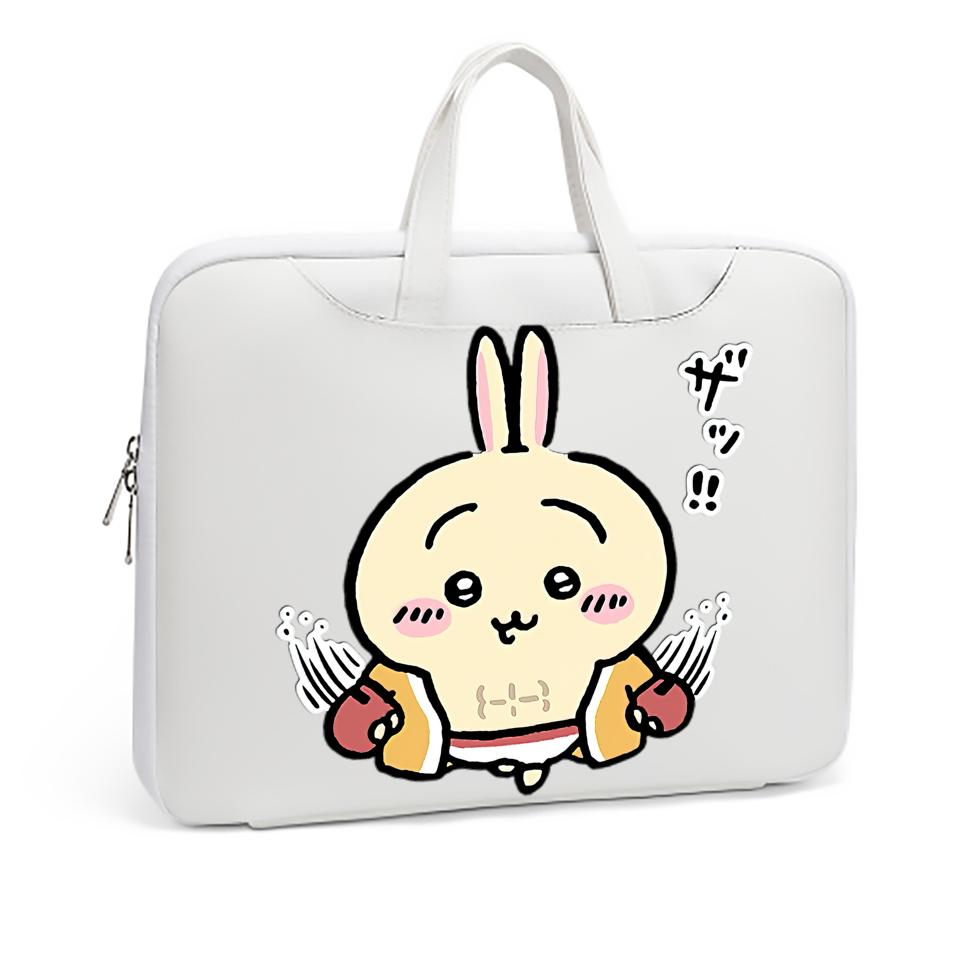 （画像用） ちいかわ うさぎ Chii-kawa usagi レザーラップトップバッグ　ノートパソコンケース
