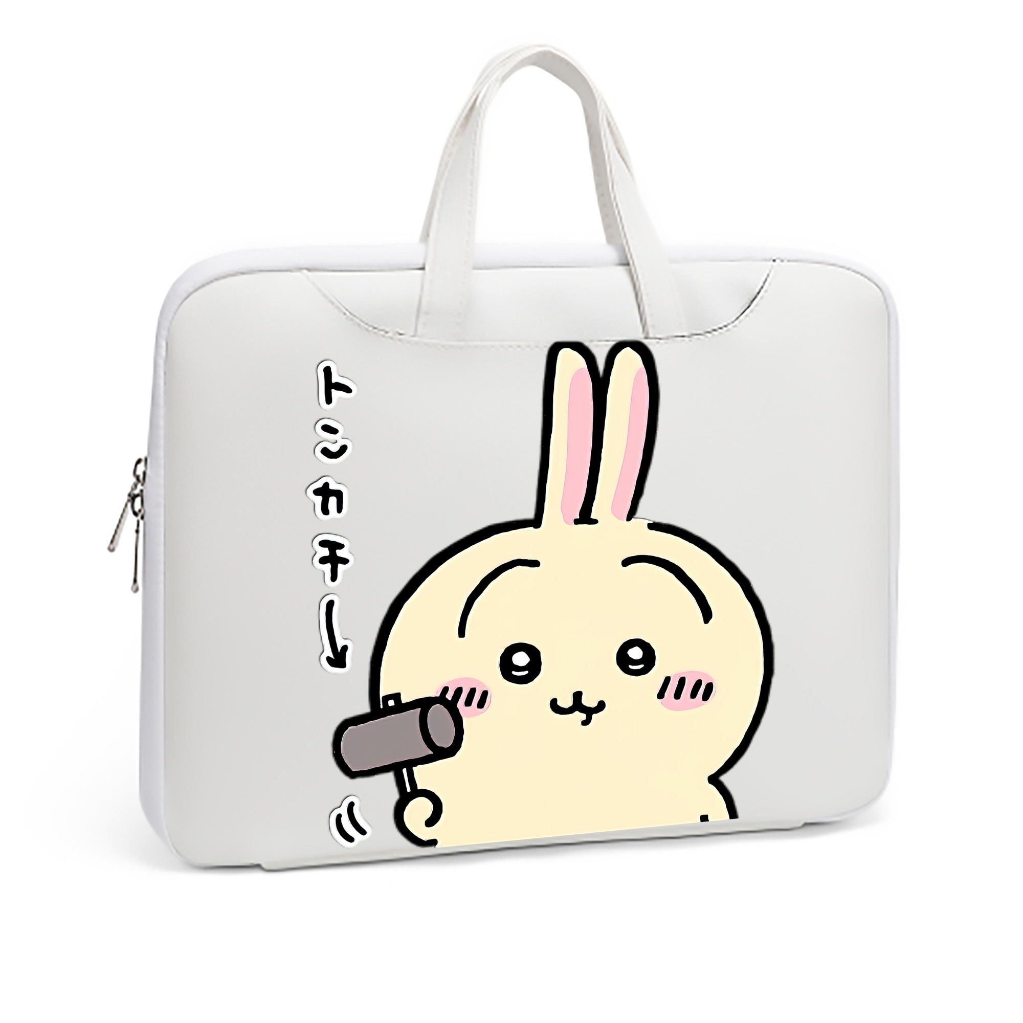 （画像用） ちいかわ うさぎ Chii-kawa usagi レザーラップトップバッグ　ノートパソコンケース