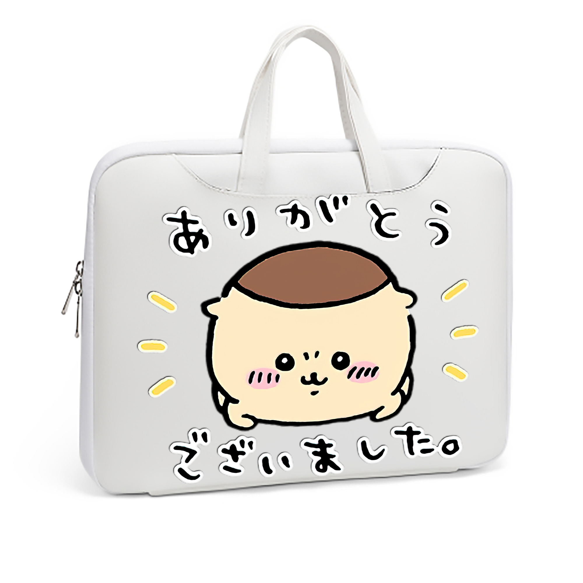 （画像用） ちいかわ くりまんじゅう Chii-kawa kuri manjū レザーラップトップバッグ　ノートパソコンケース