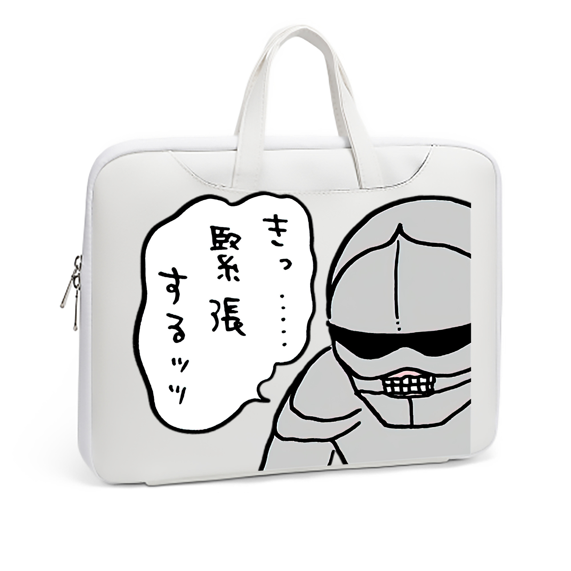 （画像用） ちいかわ 労働の鎧さん Chii-kawa Mr. Armor of Labor レザーラップトップバッグ　ノートパソコンケース