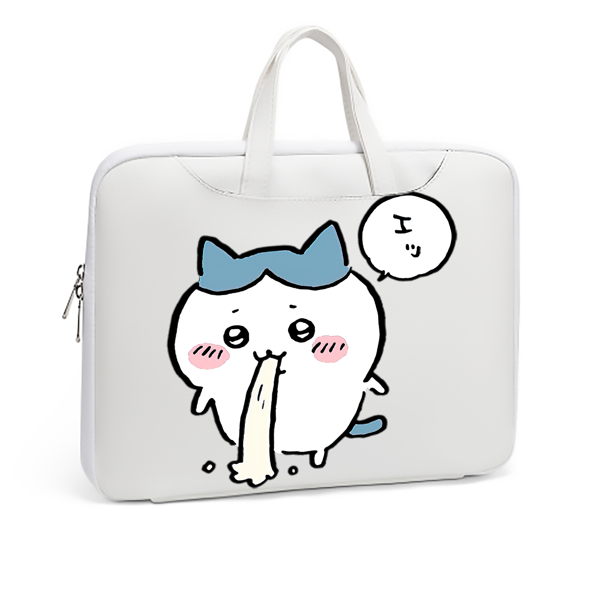 （画像用） ちいかわ ハチワレ Chii-kawa hachiware レザーラップトップバッグ　ノートパソコンケース