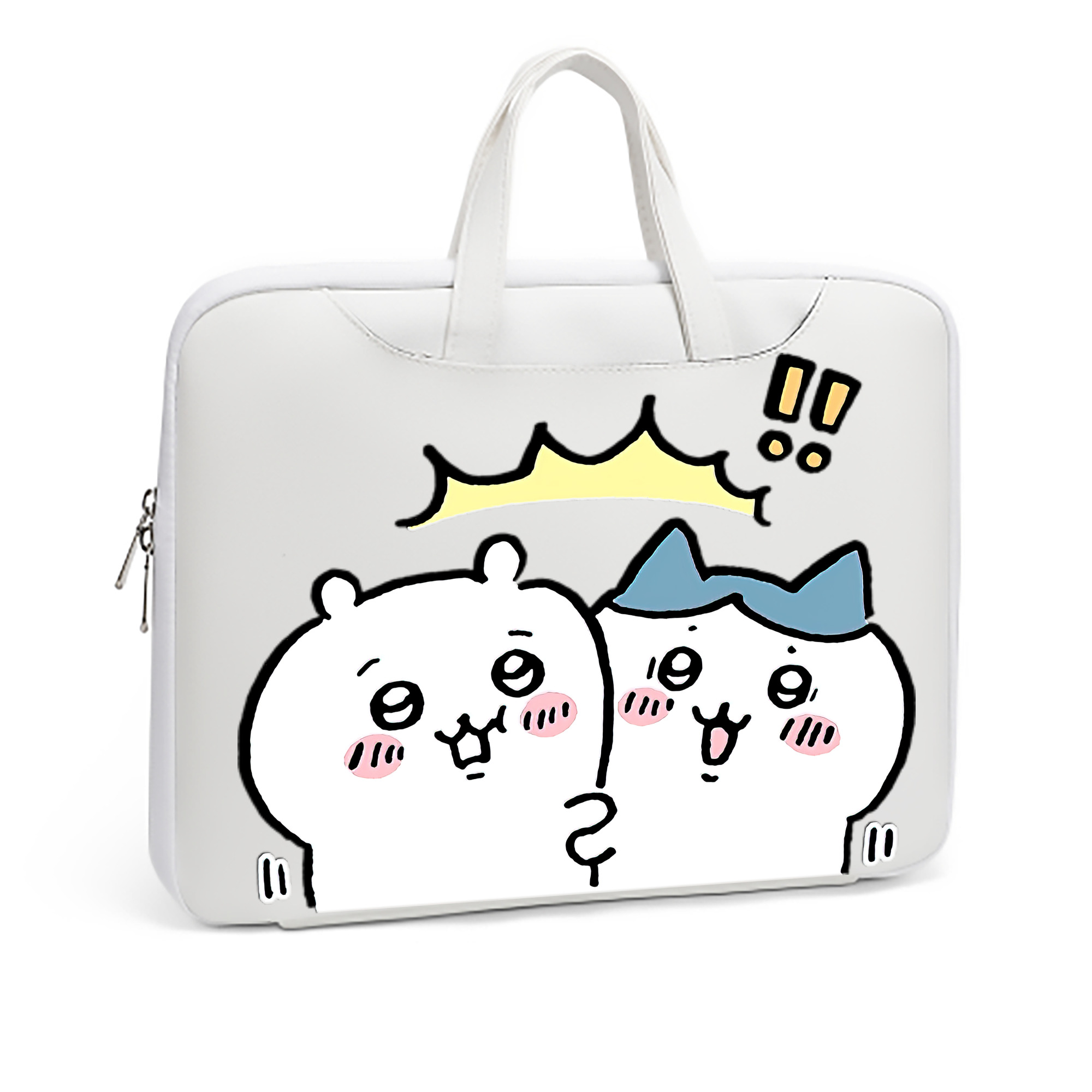 （画像用） ちいかわ ハチワレ Chii-kawa hachiware レザーラップトップバッグ　ノートパソコンケース