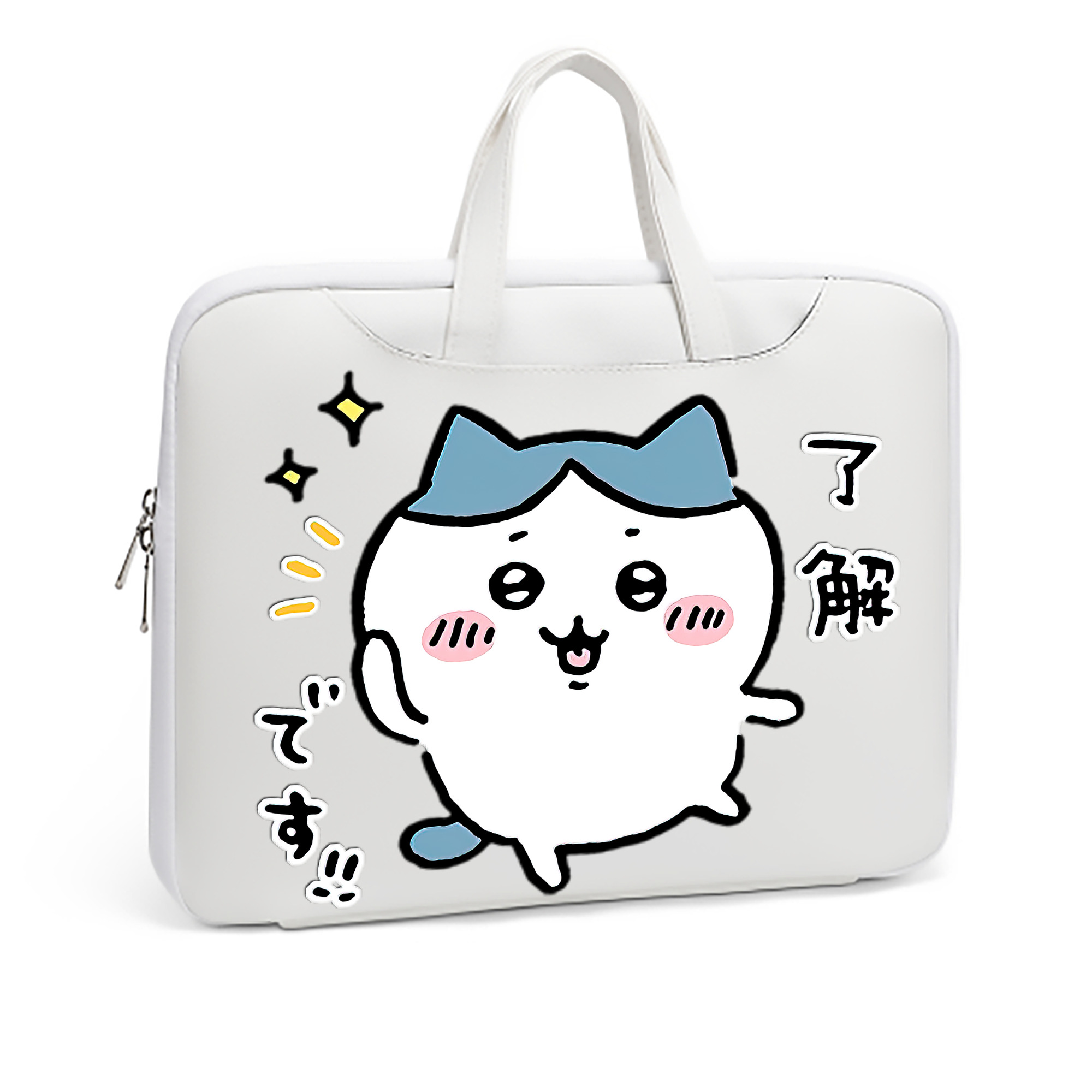 （画像用） ちいかわ ハチワレ Chii-kawa hachiware レザーラップトップバッグ　ノートパソコンケース