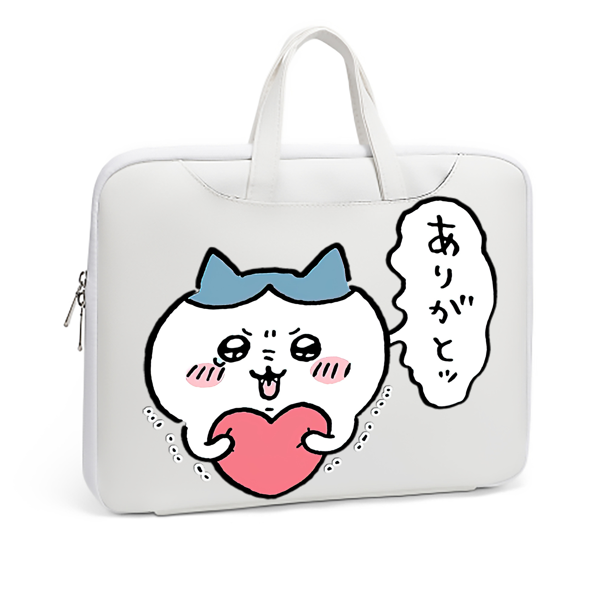 （画像用） ちいかわ ハチワレ Chii-kawa hachiware レザーラップトップバッグ　ノートパソコンケース