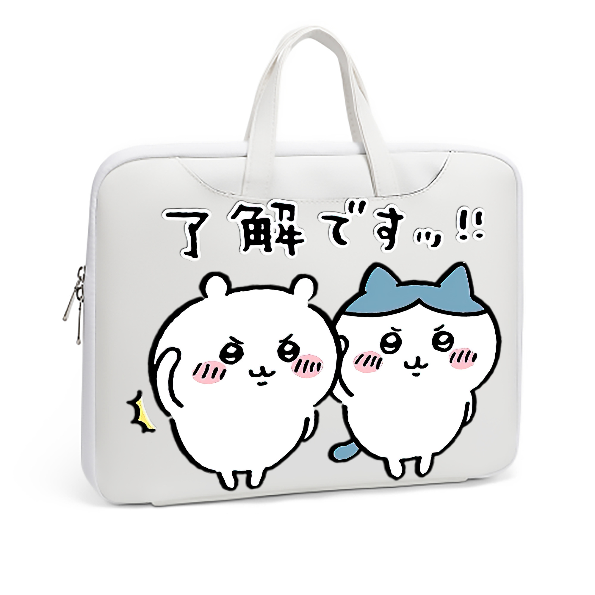 （画像用） ちいかわ ハチワレ Chii-kawa hachiware レザーラップトップバッグ　ノートパソコンケース
