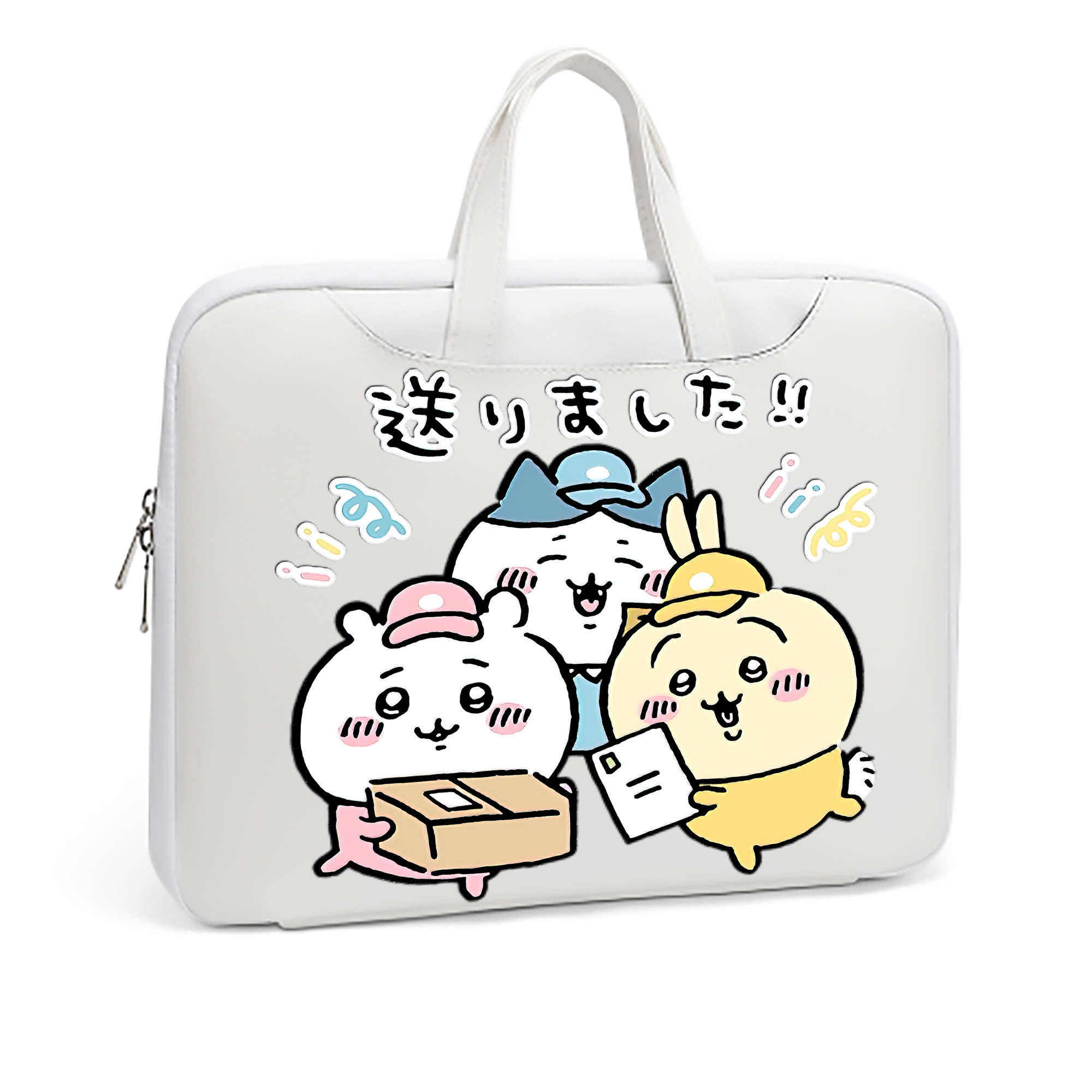 （画像用） ちいかわ ハチワレ Chii-kawa hachiware レザーラップトップバッグ　ノートパソコンケース