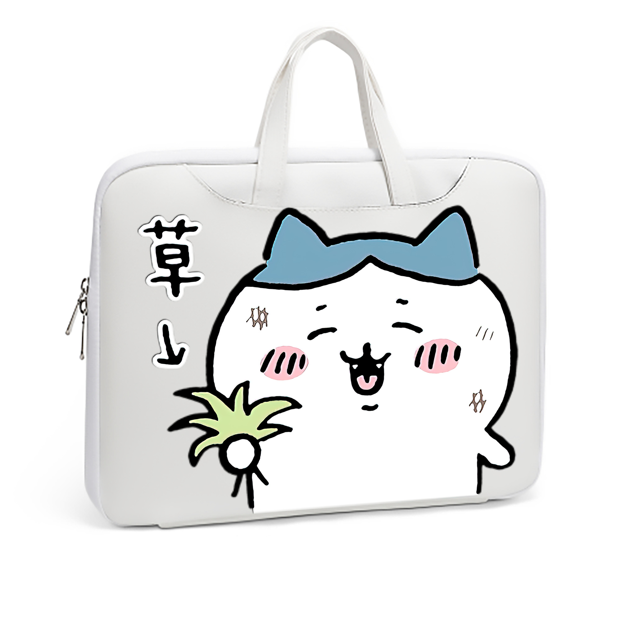 （画像用） ちいかわ ハチワレ Chii-kawa hachiware レザーラップトップバッグ　ノートパソコンケース