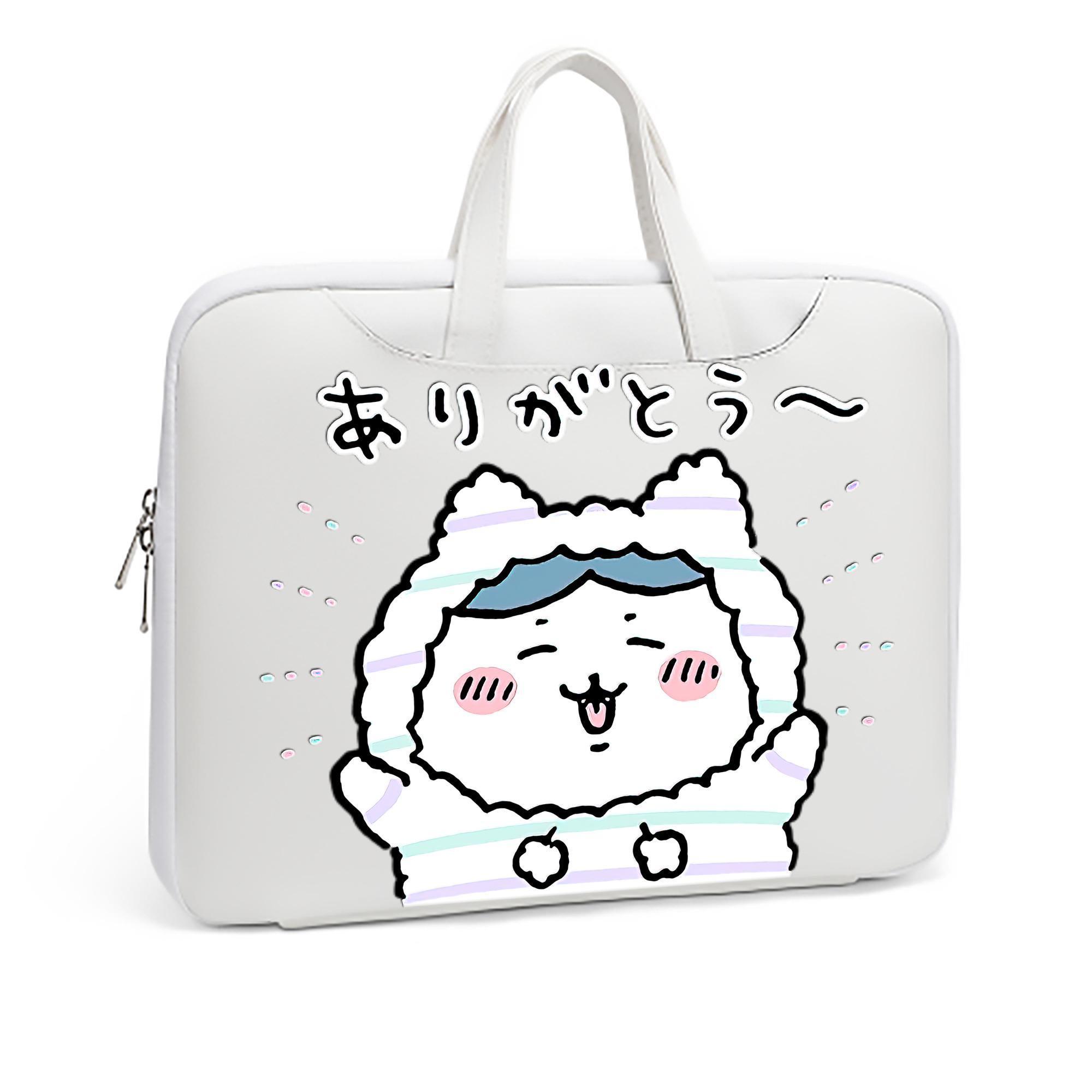 （画像用） ちいかわ ハチワレ Chii-kawa hachiware レザーラップトップバッグ　ノートパソコンケース