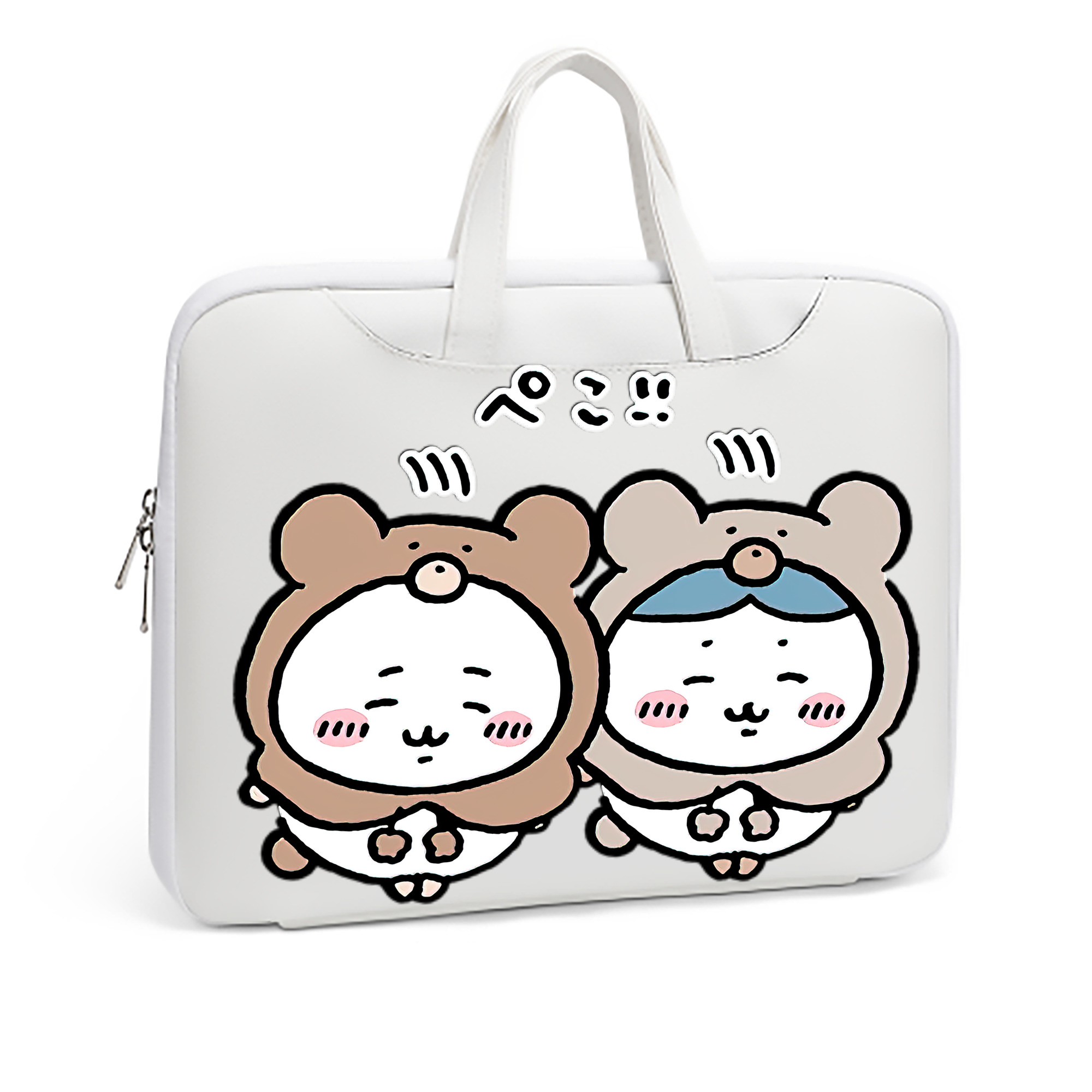 （画像用） ちいかわ ハチワレ Chii-kawa hachiware レザーラップトップバッグ　ノートパソコンケース