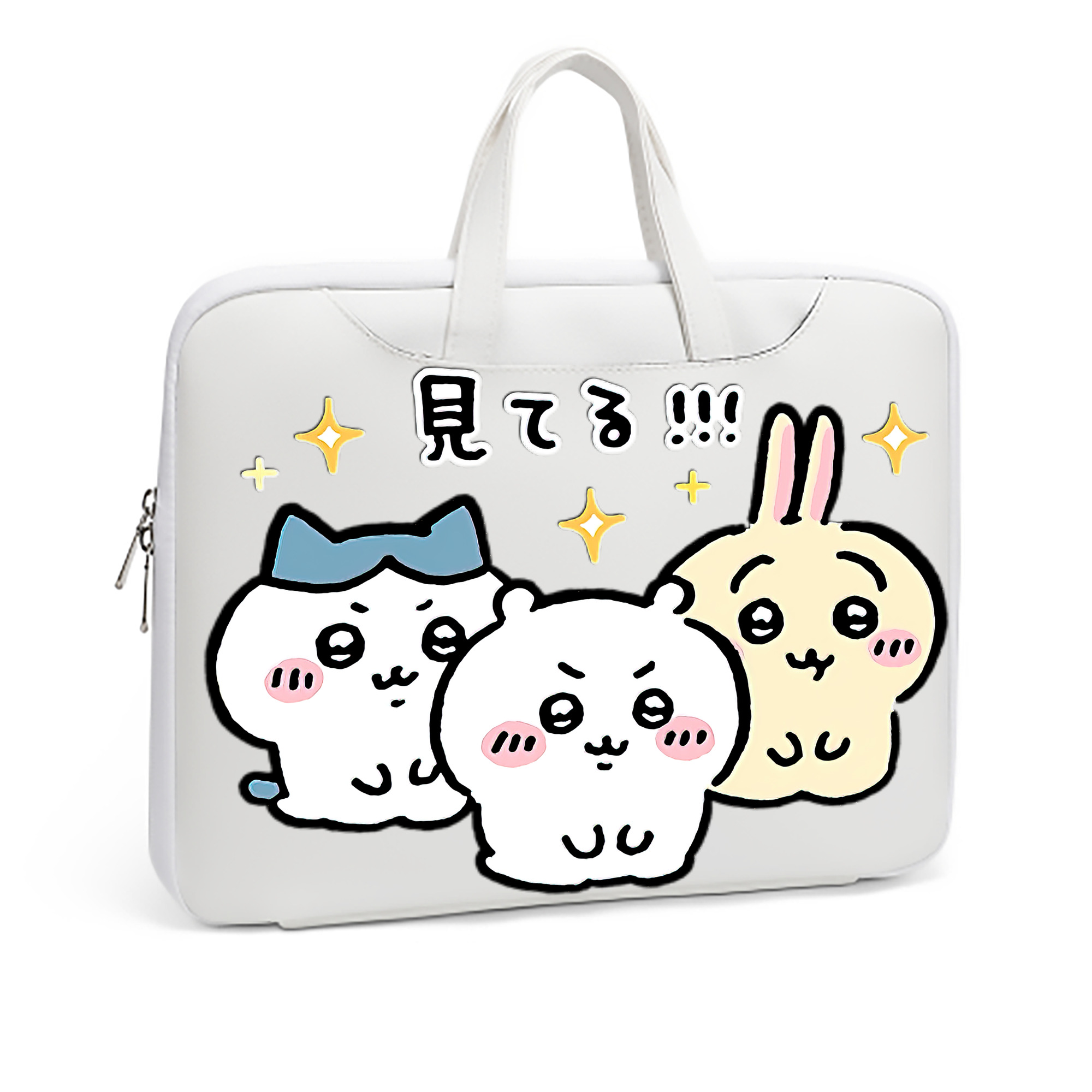 （画像用） ちいかわ ハチワレ Chii-kawa hachiware レザーラップトップバッグ　ノートパソコンケース