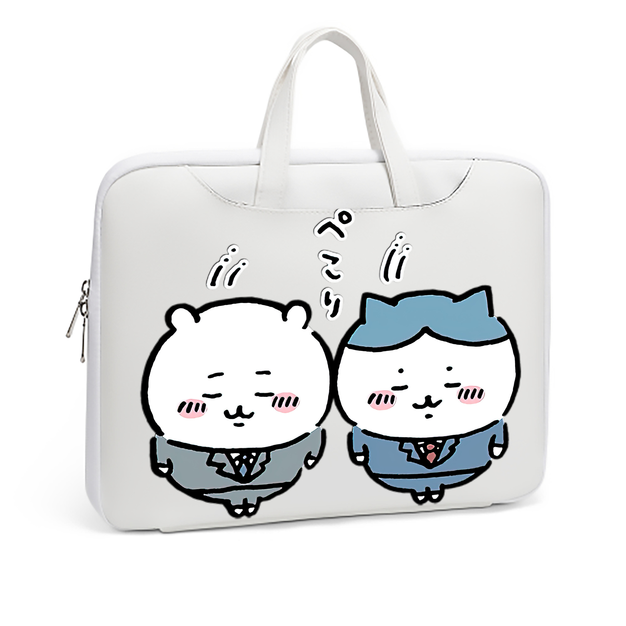 （画像用） ちいかわ ハチワレ Chii-kawa hachiware レザーラップトップバッグ　ノートパソコンケース