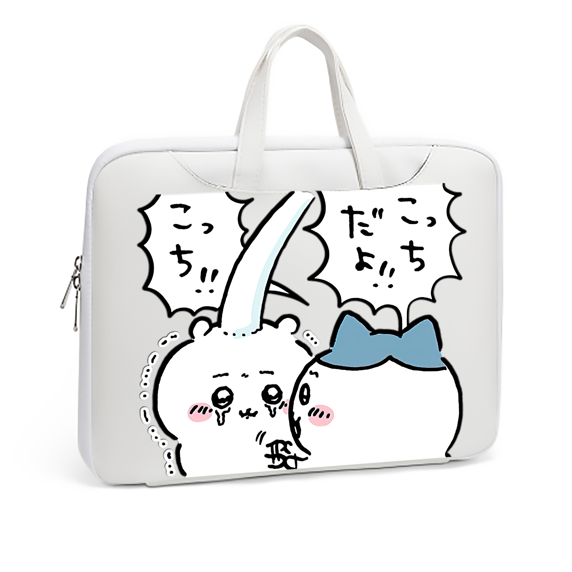 （画像用） ちいかわ ハチワレ Chii-kawa hachiware レザーラップトップバッグ　ノートパソコンケース
