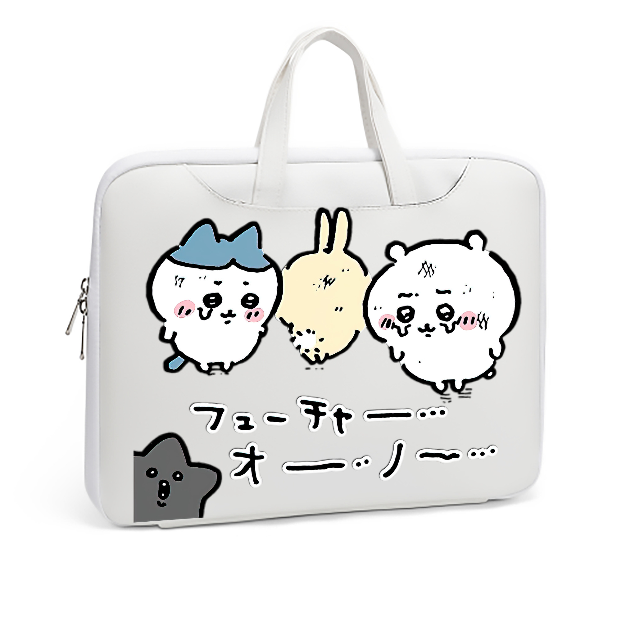（画像用） ちいかわ ハチワレ Chii-kawa hachiware レザーラップトップバッグ　ノートパソコンケース
