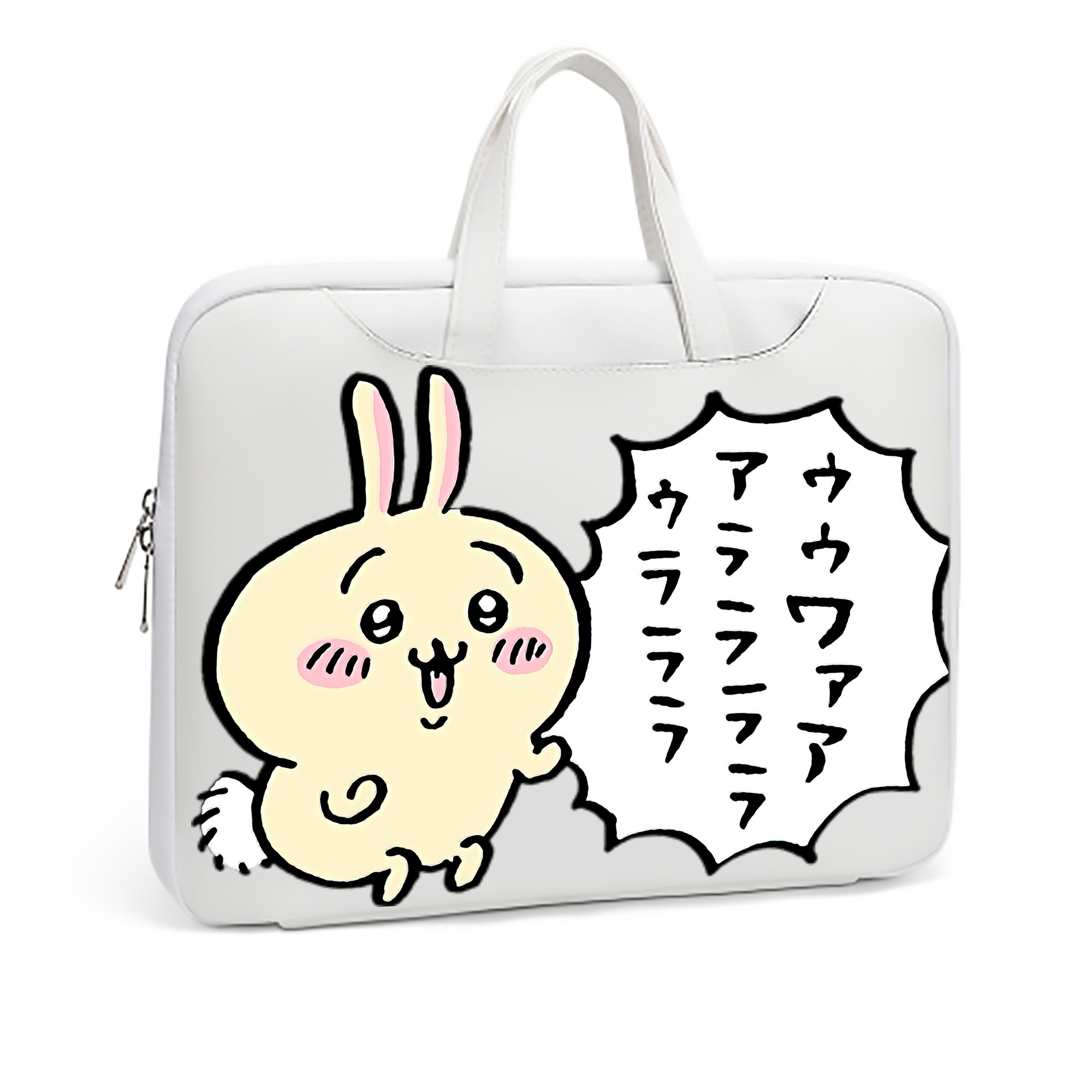 （画像用） ちいかわ うさぎ Chii-kawa usagi レザーラップトップバッグ　ノートパソコンケース