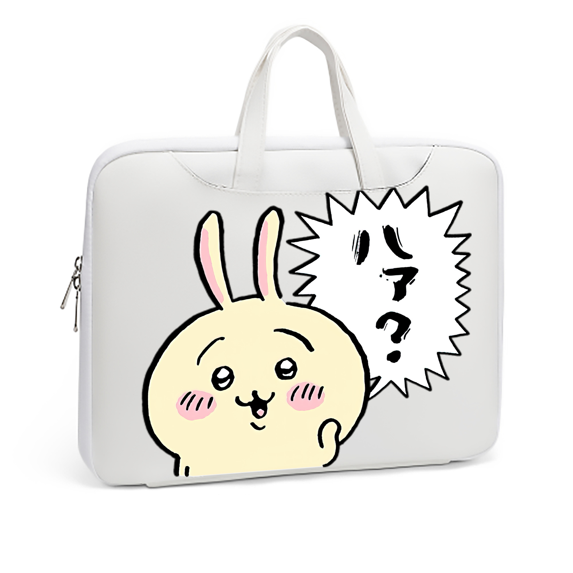 （画像用） ちいかわ うさぎ Chii-kawa usagi レザーラップトップバッグ　ノートパソコンケース