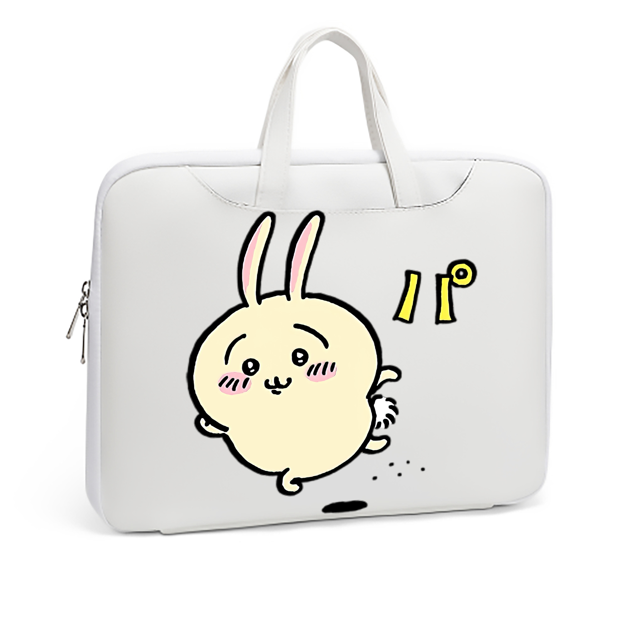 （画像用） ちいかわ うさぎ Chii-kawa usagi レザーラップトップバッグ　ノートパソコンケース