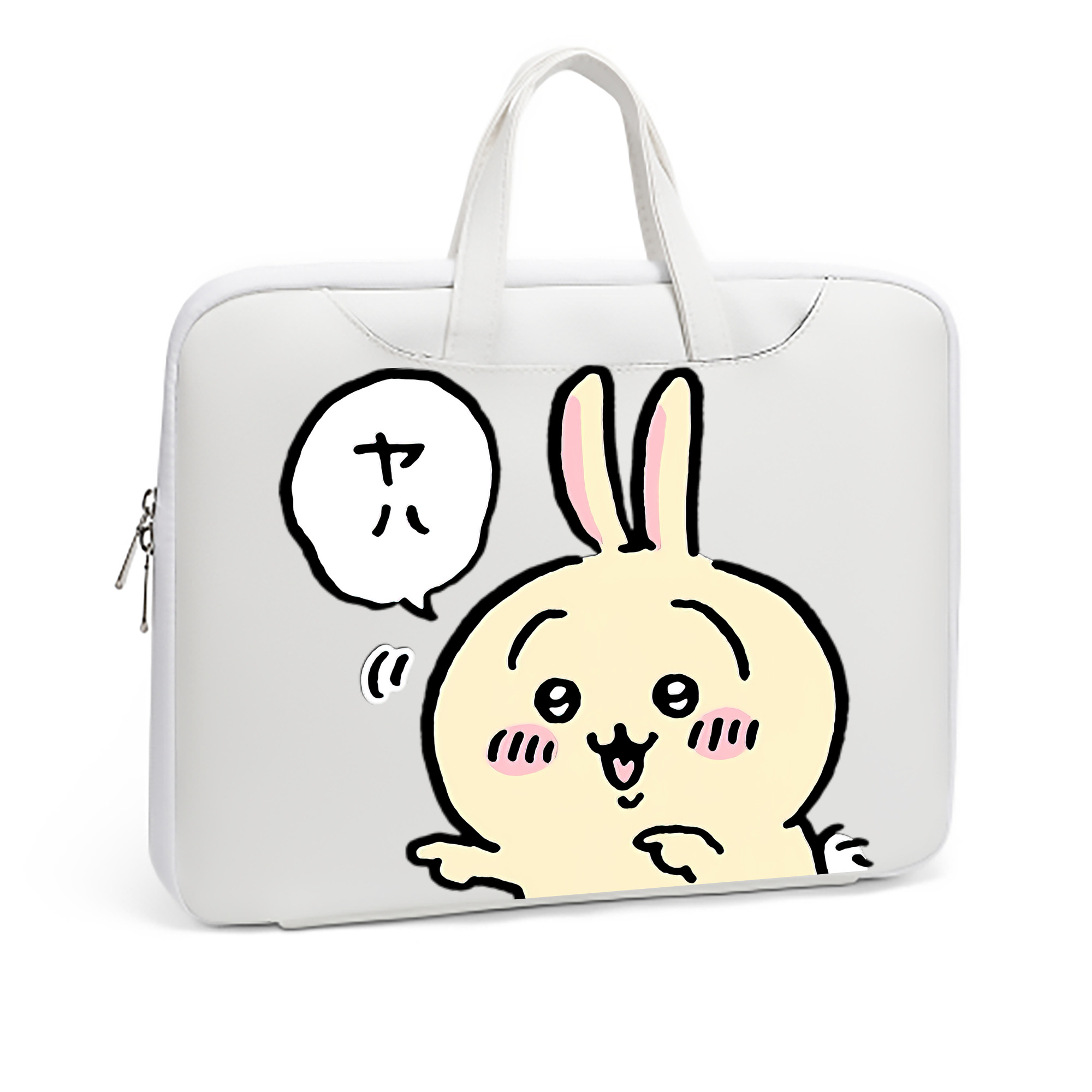 （画像用） ちいかわ うさぎ Chii-kawa usagi レザーラップトップバッグ　ノートパソコンケース