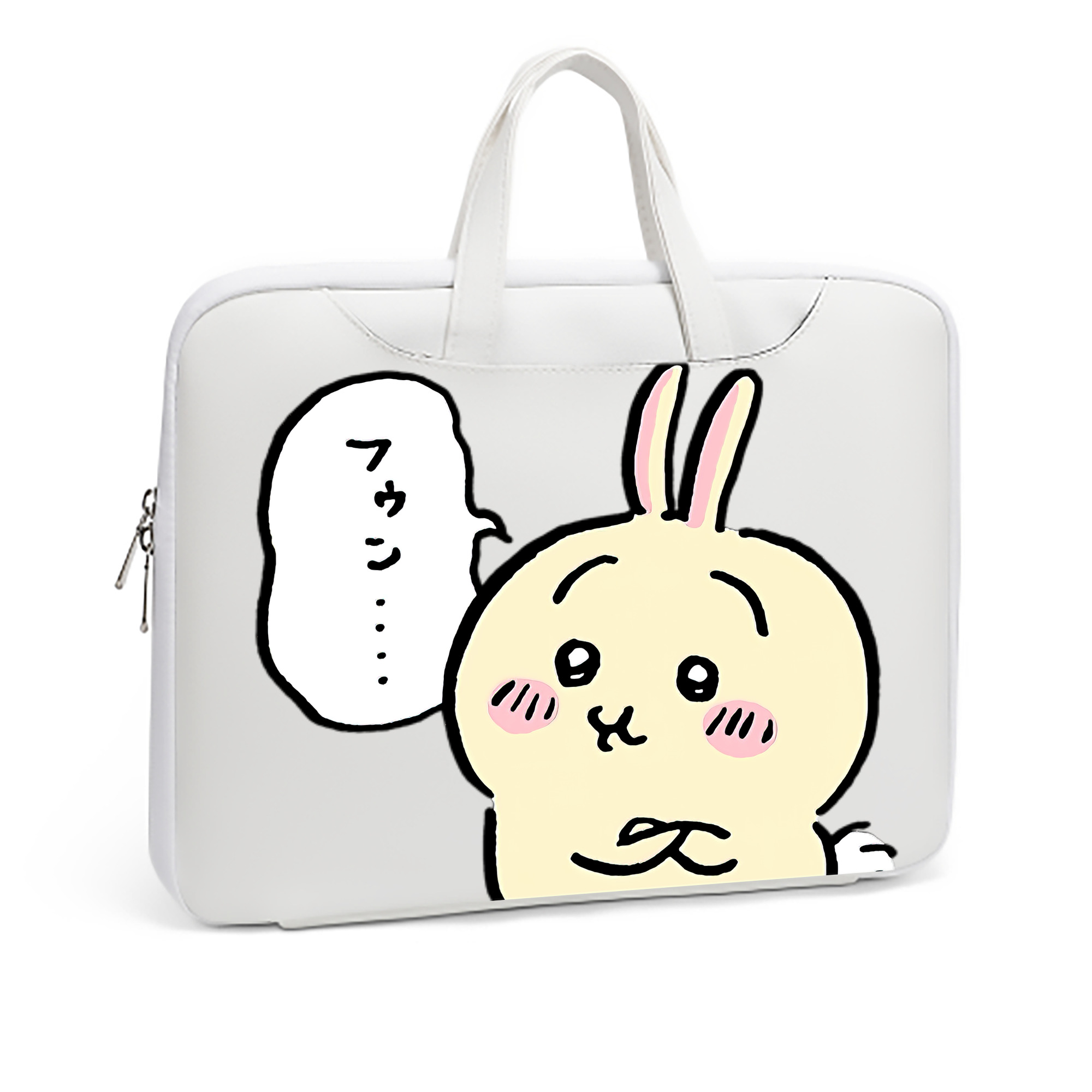 （画像用） ちいかわ うさぎ Chii-kawa usagi レザーラップトップバッグ　ノートパソコンケース
