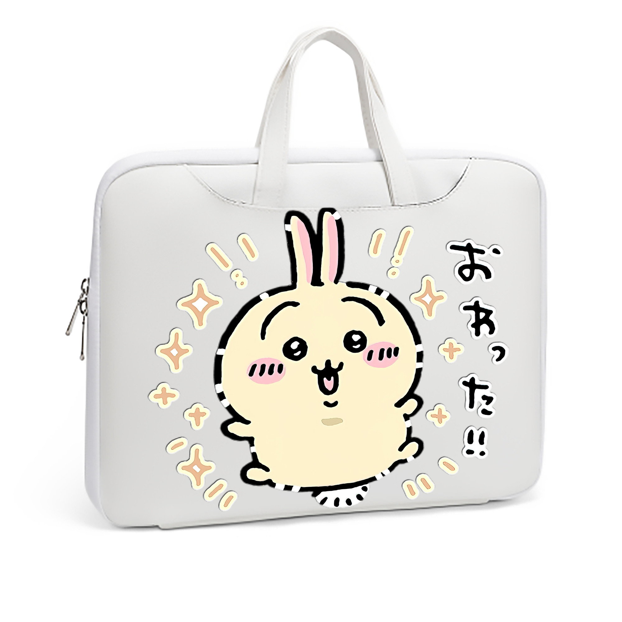 （画像用） ちいかわ うさぎ Chii-kawa usagi レザーラップトップバッグ　ノートパソコンケース